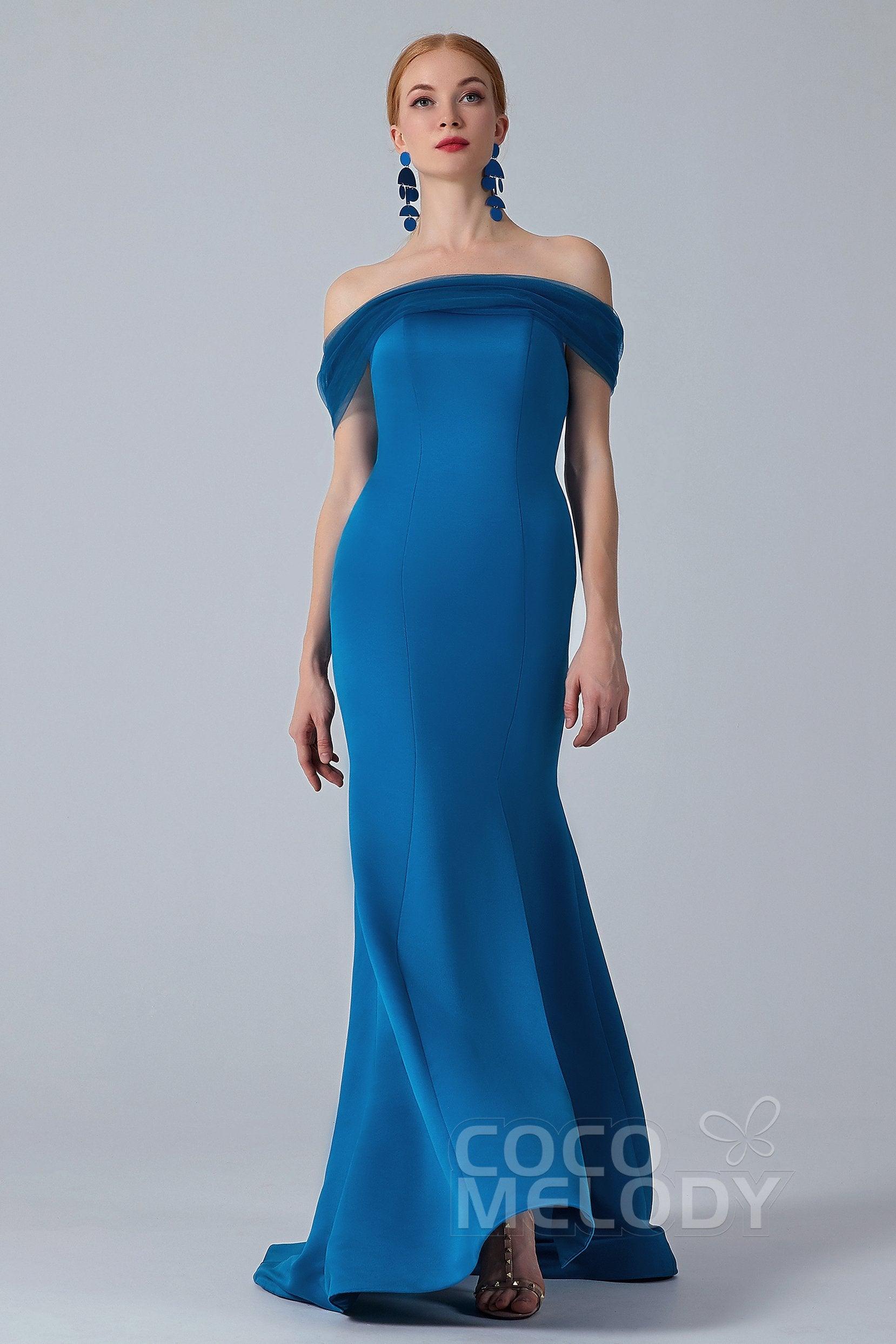 Trumpet-Mermaid Sweep-Brush Train Satin Dress CB0264 - COCOMELODY