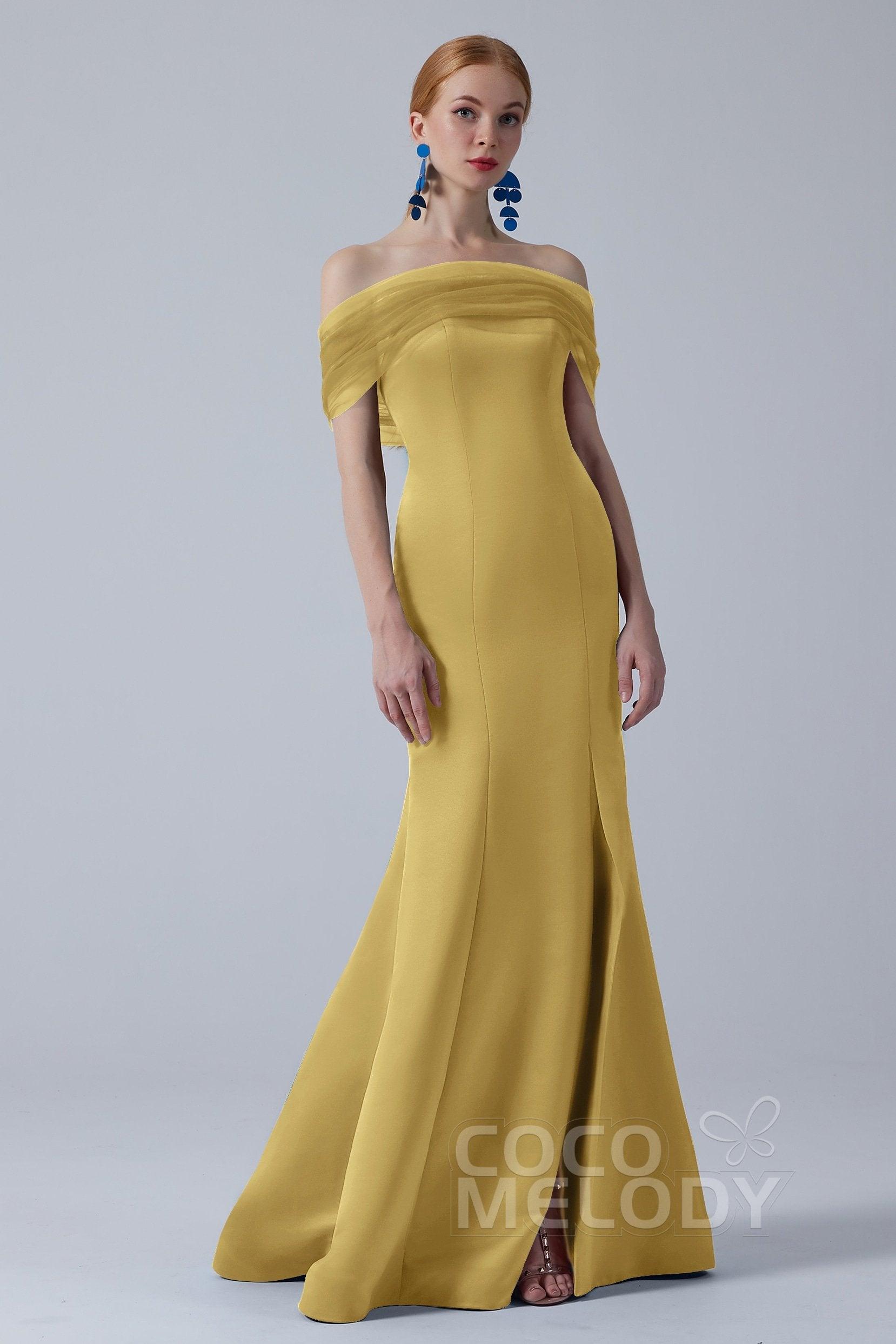Trumpet-Mermaid Sweep-Brush Train Satin Dress CB0264 - COCOMELODY