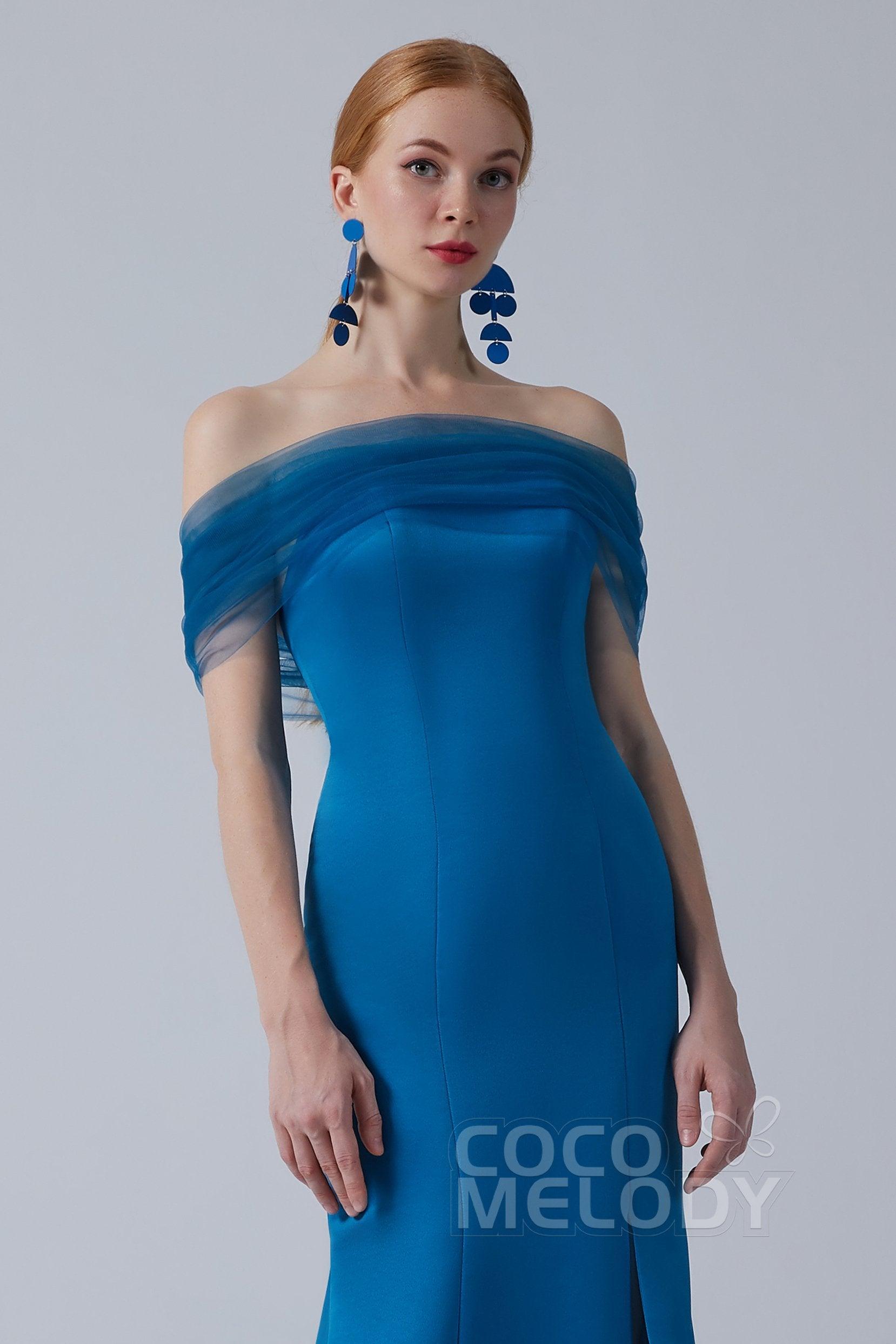 Trumpet-Mermaid Sweep-Brush Train Satin Dress CB0264 - COCOMELODY