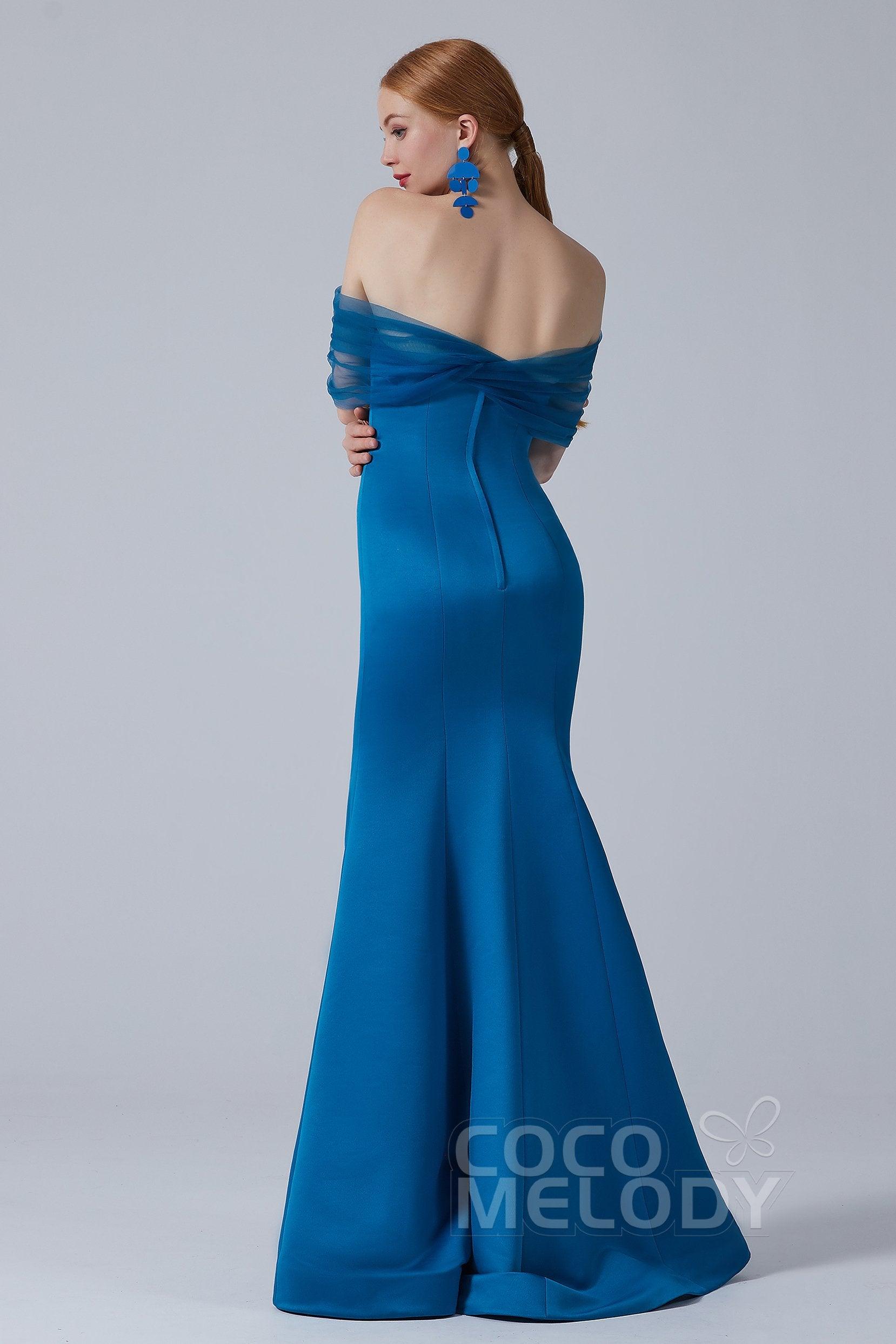 Trumpet-Mermaid Sweep-Brush Train Satin Dress CB0264 - COCOMELODY