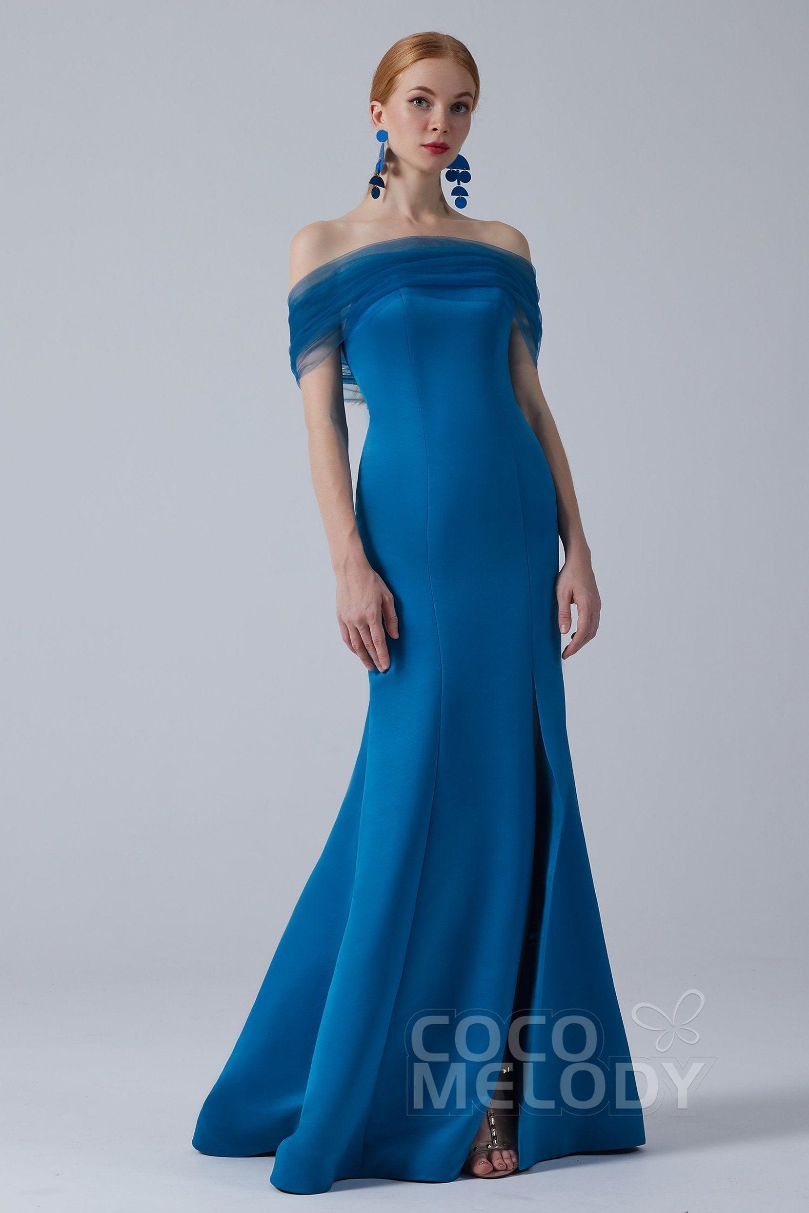 Trumpet-Mermaid Sweep-Brush Train Satin Dress CB0264 - COCOMELODY