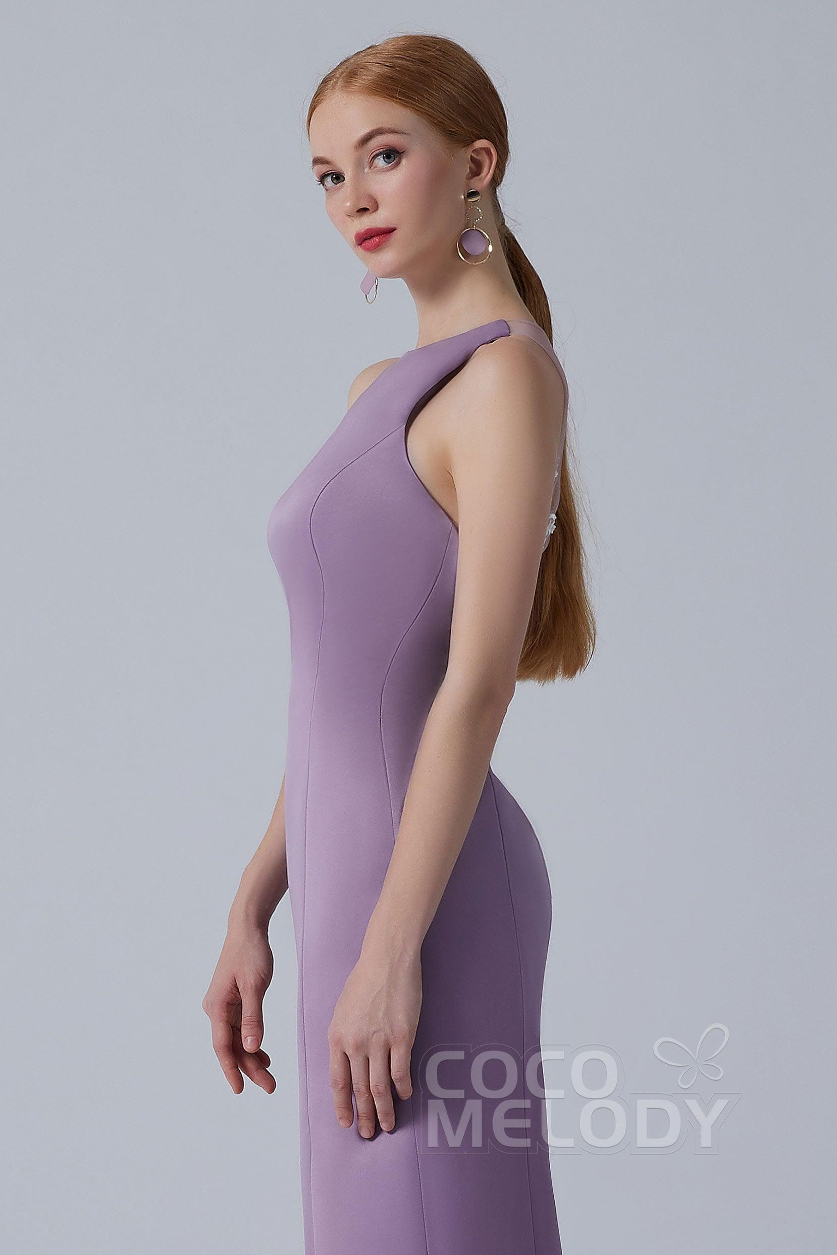 Sheath-Column Floor Length Satin Dress CB0267 - COCOMELODY