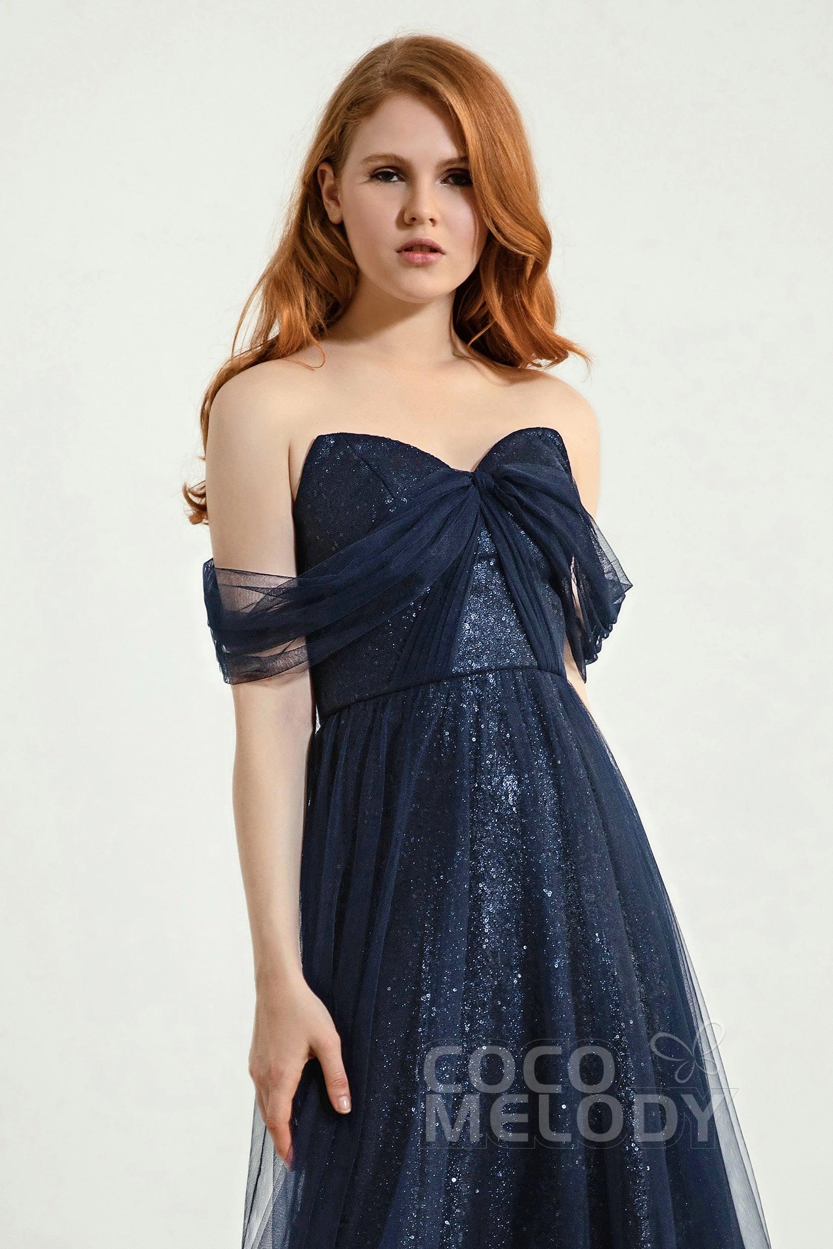 A-Line Sweep-Brush Train Bridesmaid Dress Formal Dresses CB0287 - COCOMELODY