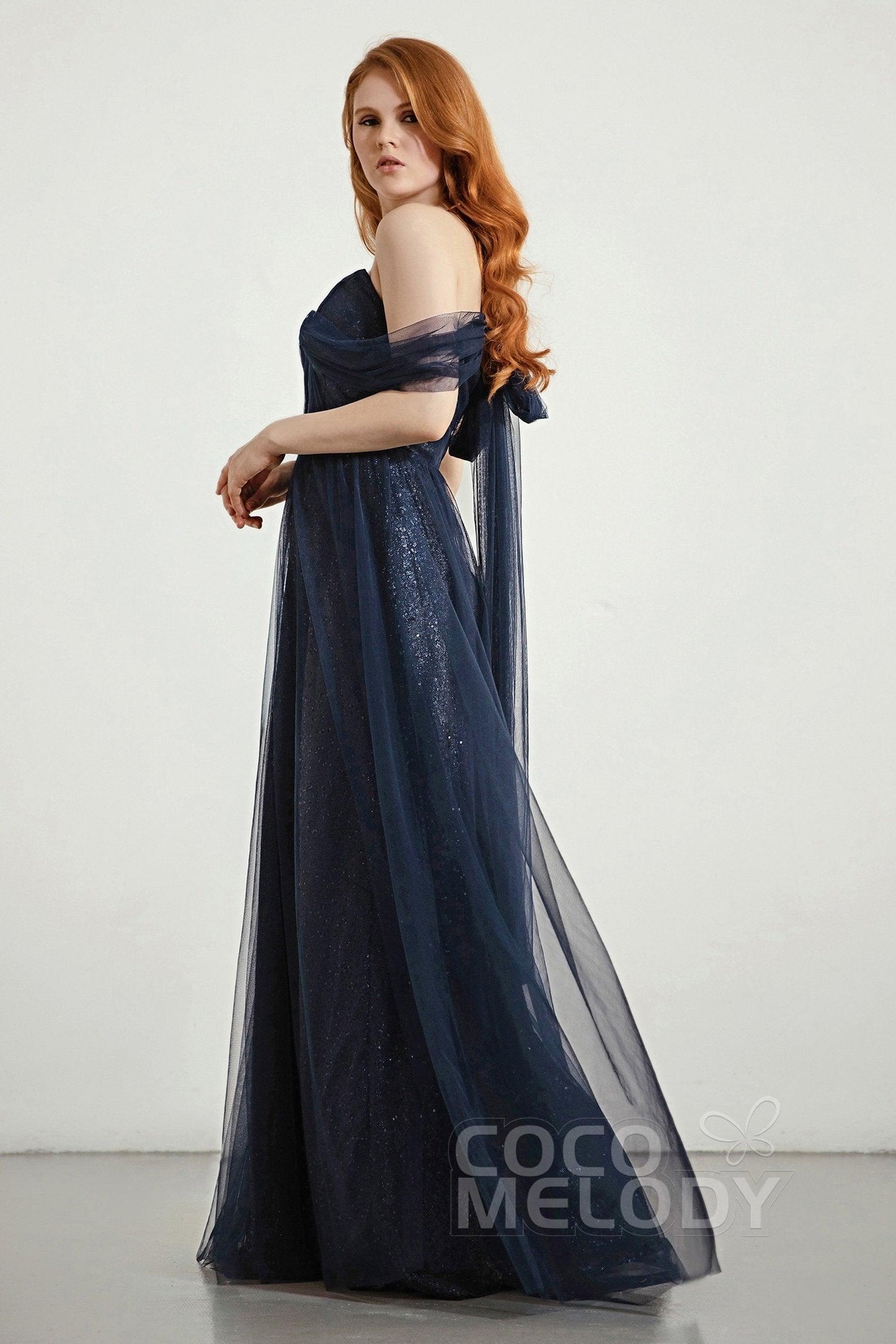 A-Line Sweep-Brush Train Bridesmaid Dress Formal Dresses CB0287 - COCOMELODY