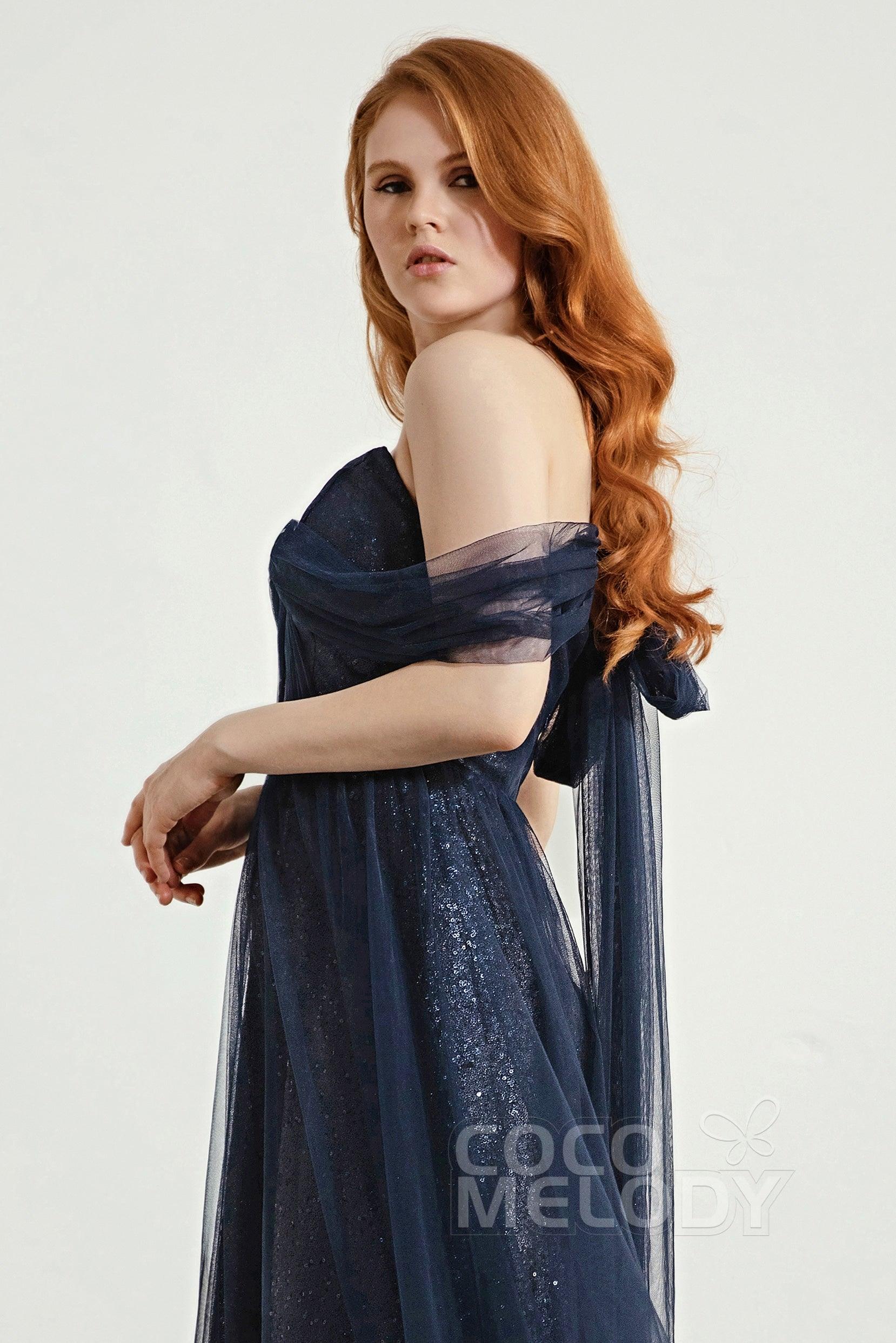 A-Line Sweep-Brush Train Bridesmaid Dress Formal Dresses CB0287 - COCOMELODY