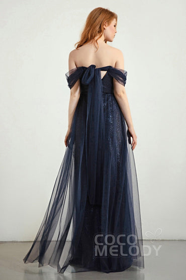 A-Line Sweep-Brush Train Bridesmaid Dress Formal Dresses CB0287 - COCOMELODY