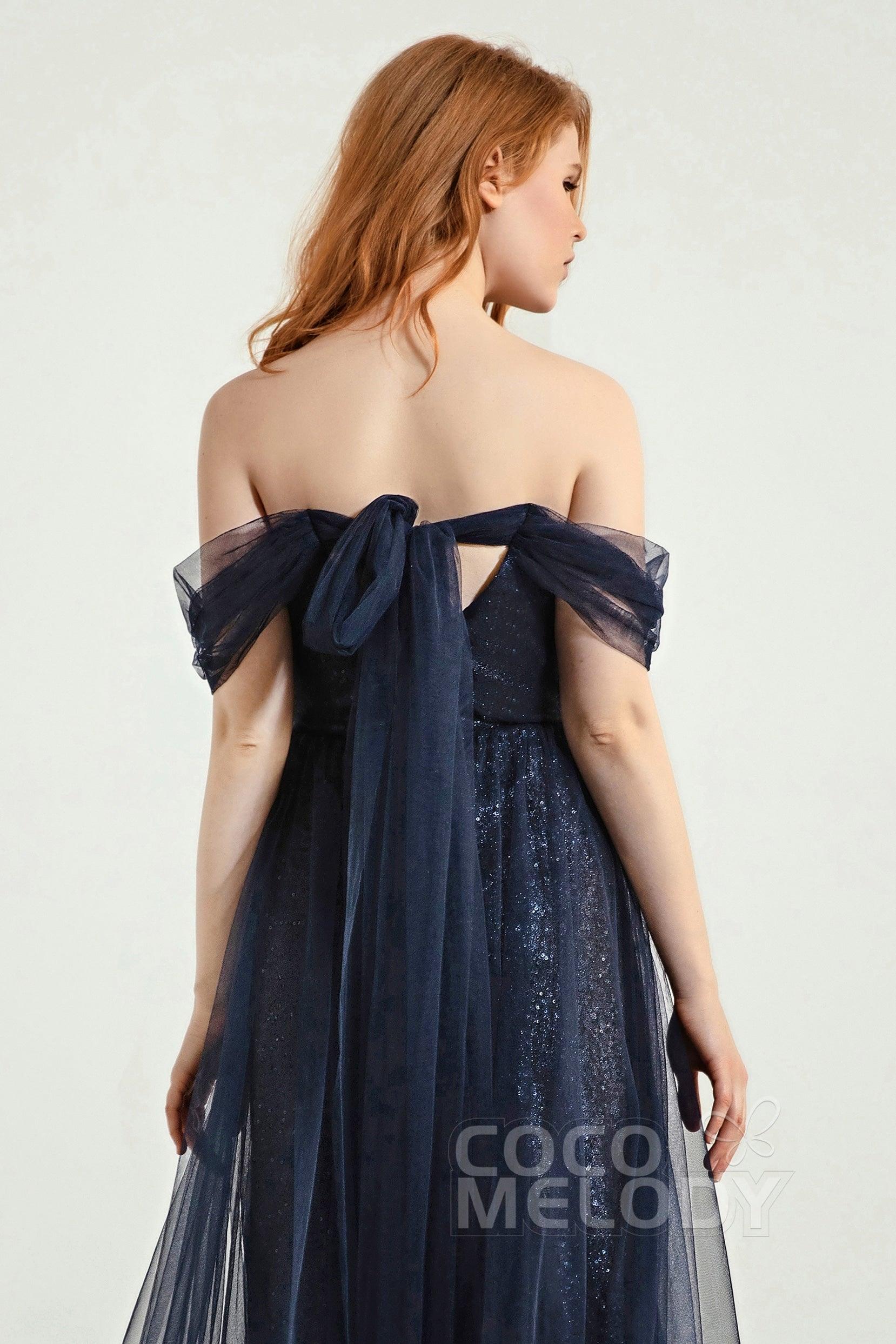 A-Line Sweep-Brush Train Bridesmaid Dress Formal Dresses CB0287 - COCOMELODY
