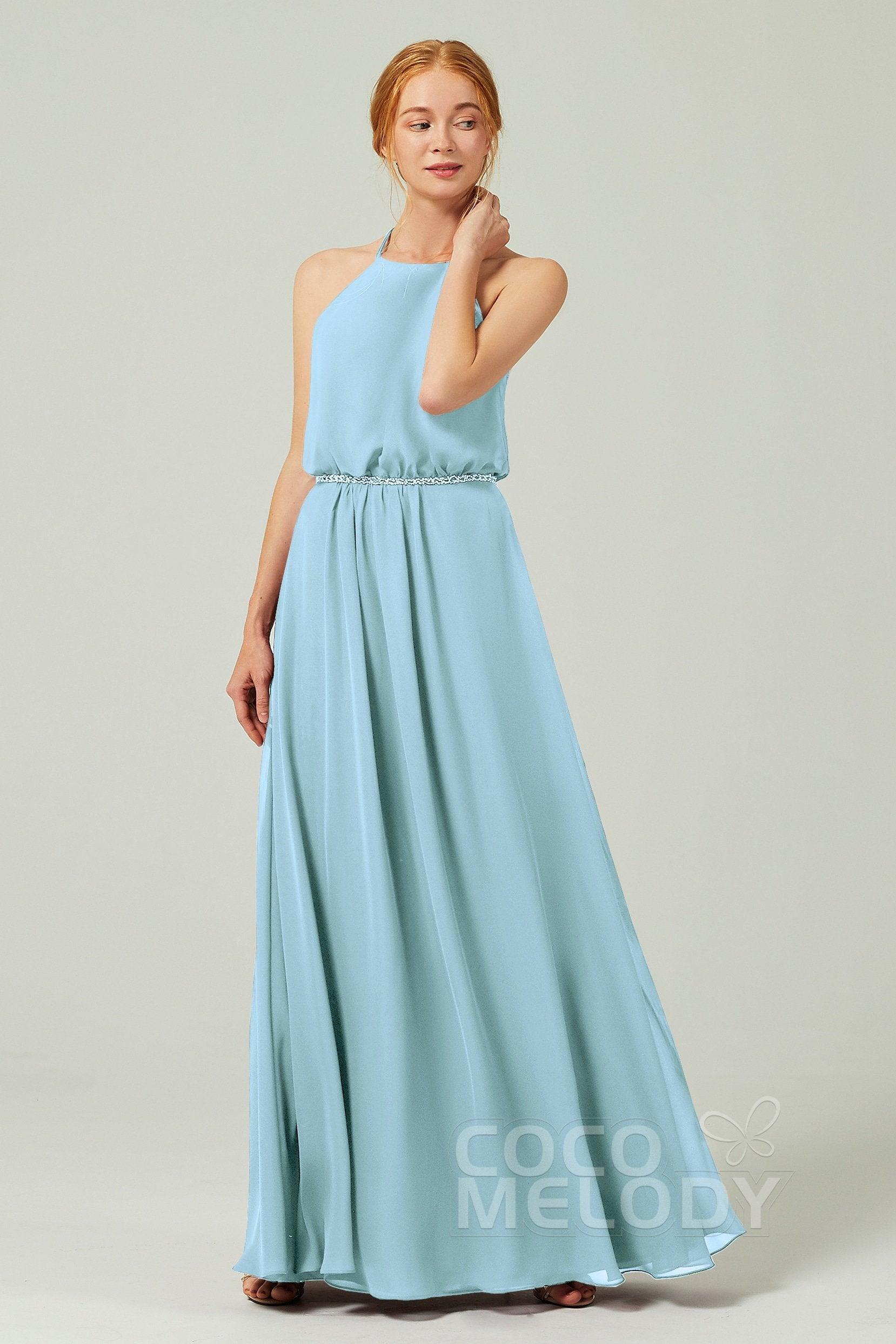 A-Line Floor Length Chiffon Bridesmaid Dress CB0292 - COCOMELODY