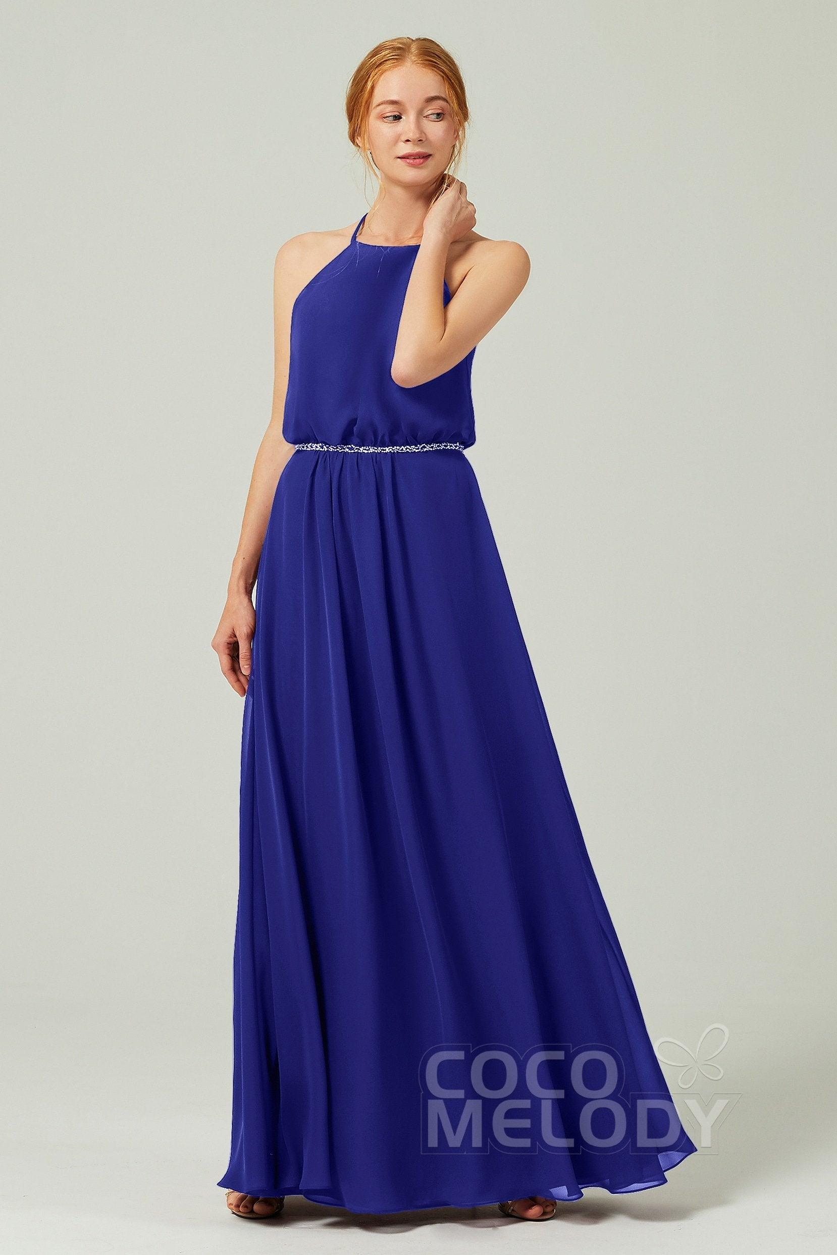 A-Line Floor Length Chiffon Bridesmaid Dress CB0292 - COCOMELODY