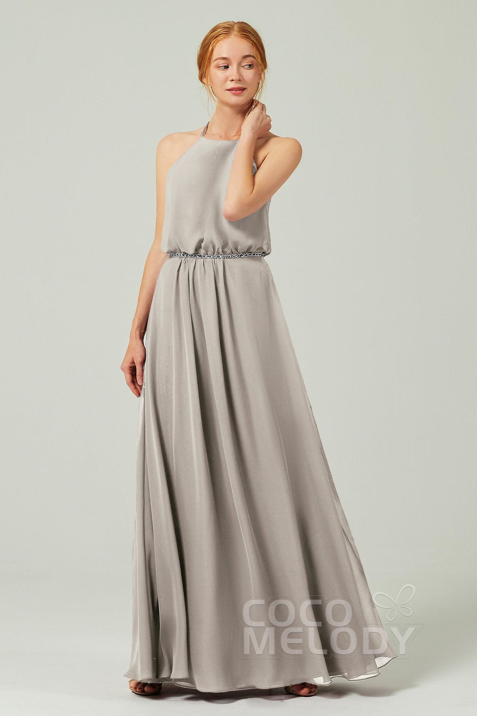 A-Line Floor Length Chiffon Bridesmaid Dress CB0292 - COCOMELODY