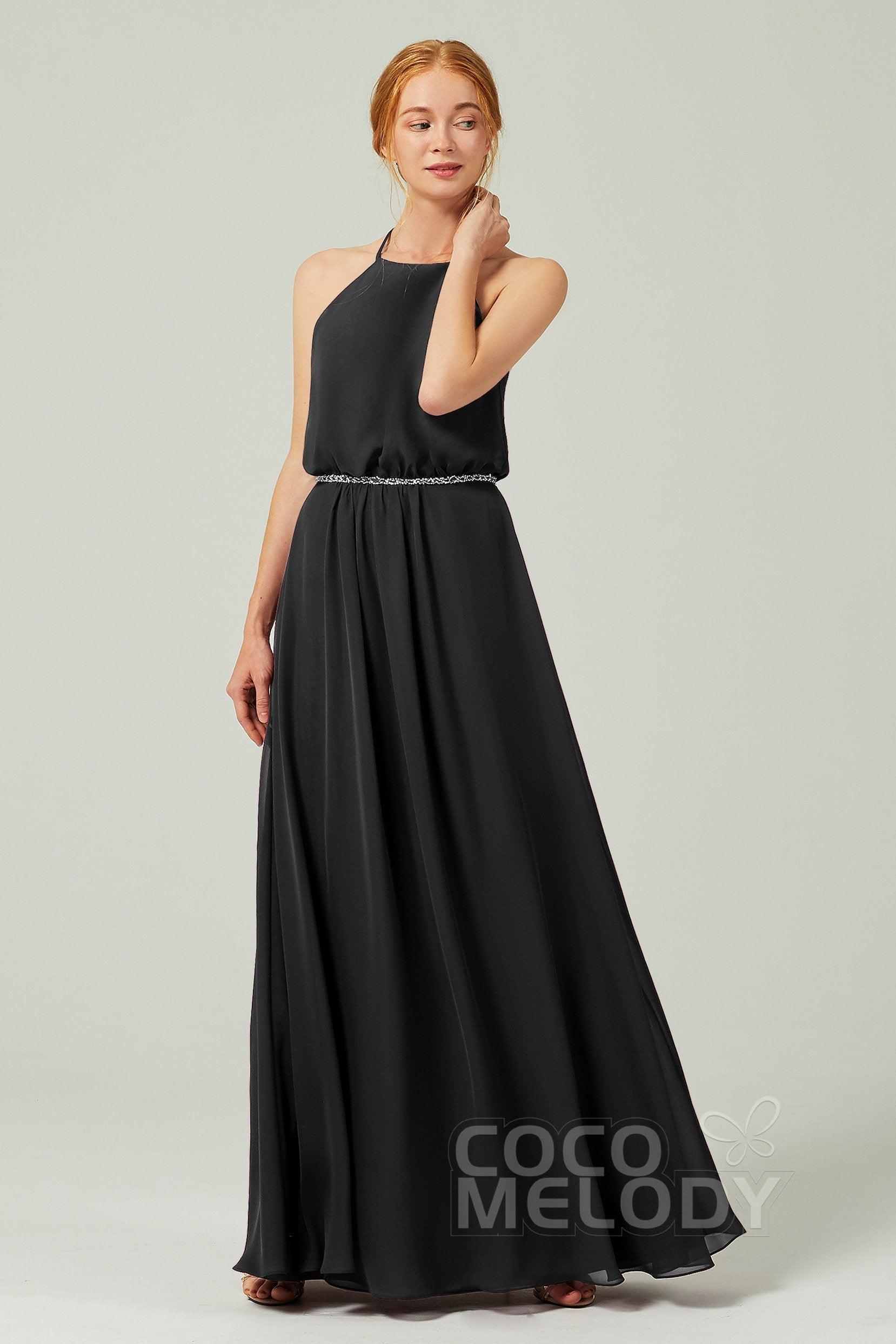A-Line Floor Length Chiffon Bridesmaid Dress CB0292 - COCOMELODY
