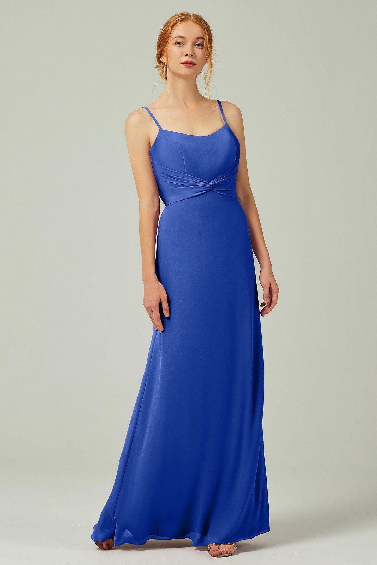Sheath-Column Floor Length Chiffon Bridesmaid Dress CB0294 - COCOMELODY