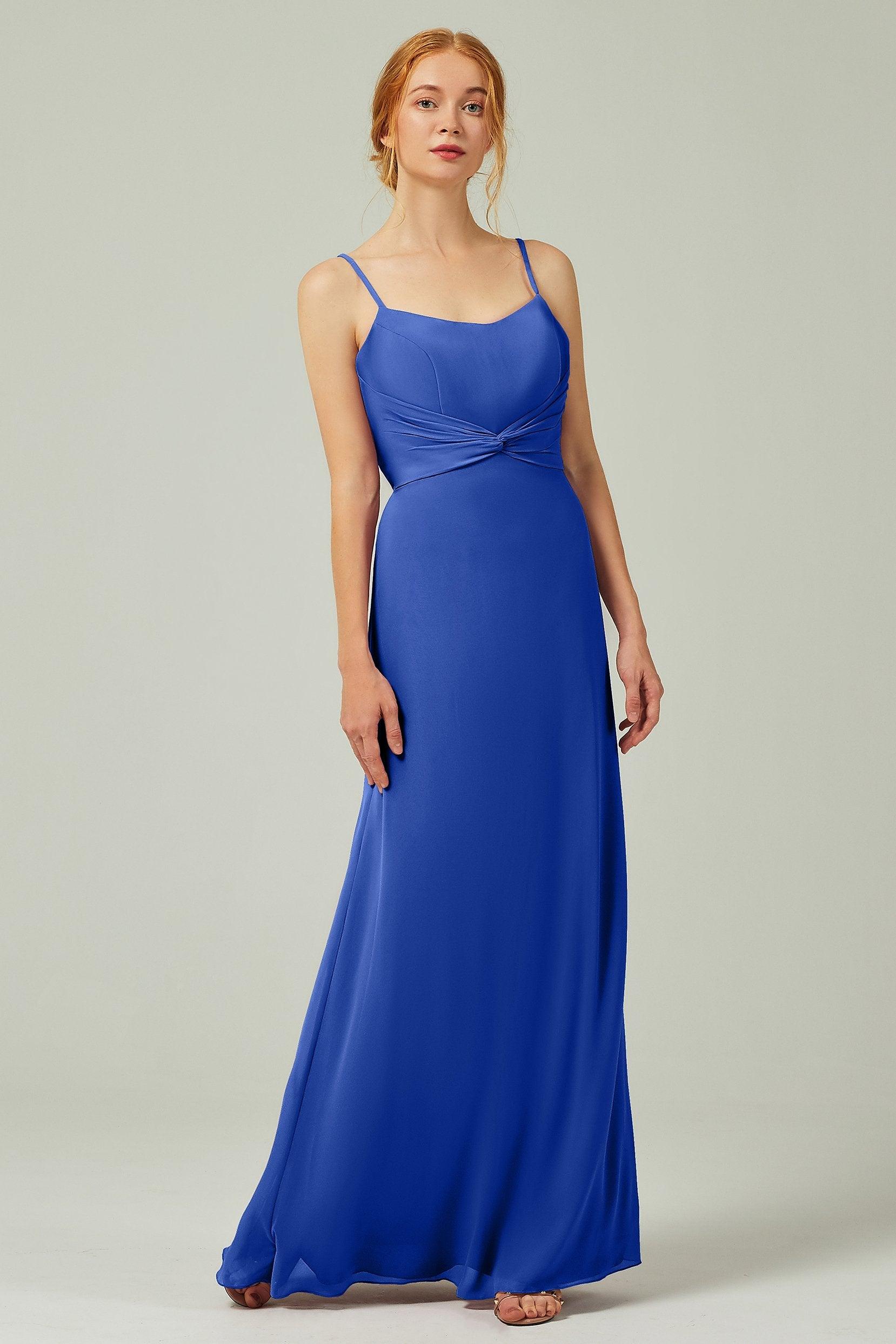 Sheath-Column Floor Length Chiffon Bridesmaid Dress CB0294 - COCOMELODY