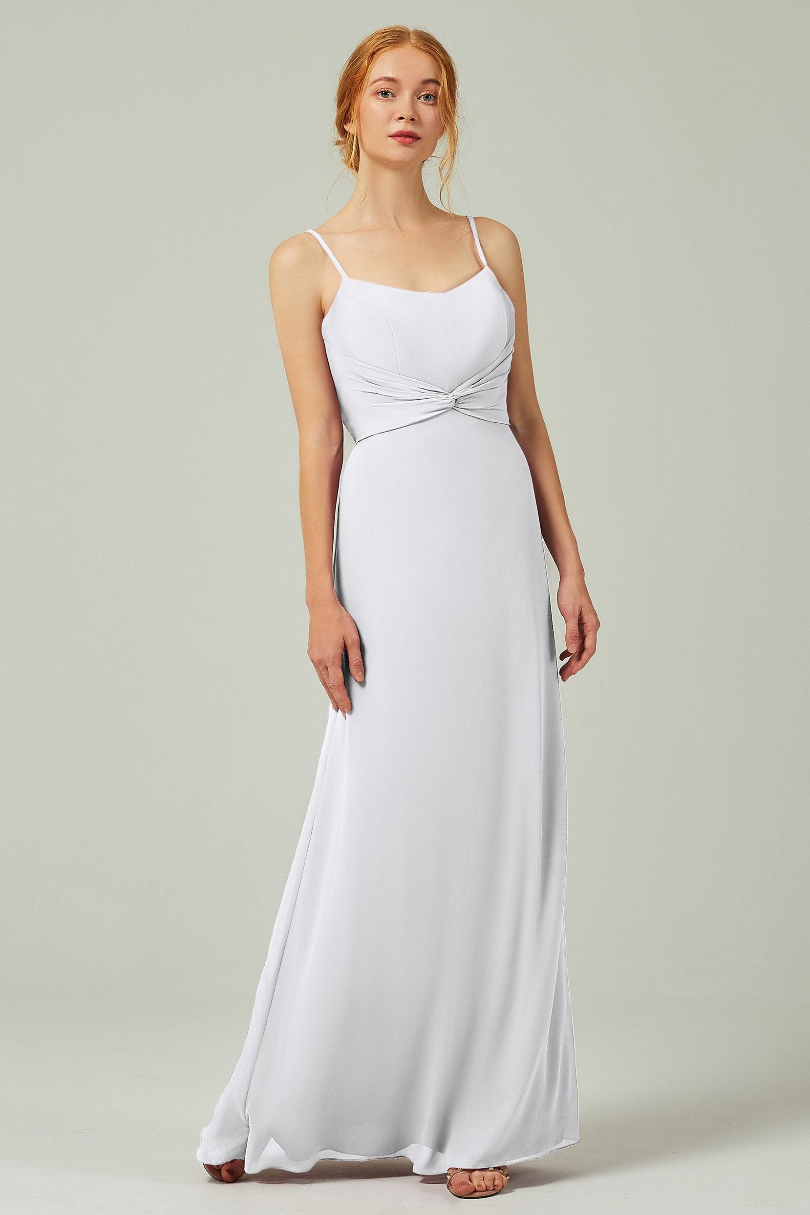 Sheath-Column Floor Length Chiffon Bridesmaid Dress CB0294 - COCOMELODY