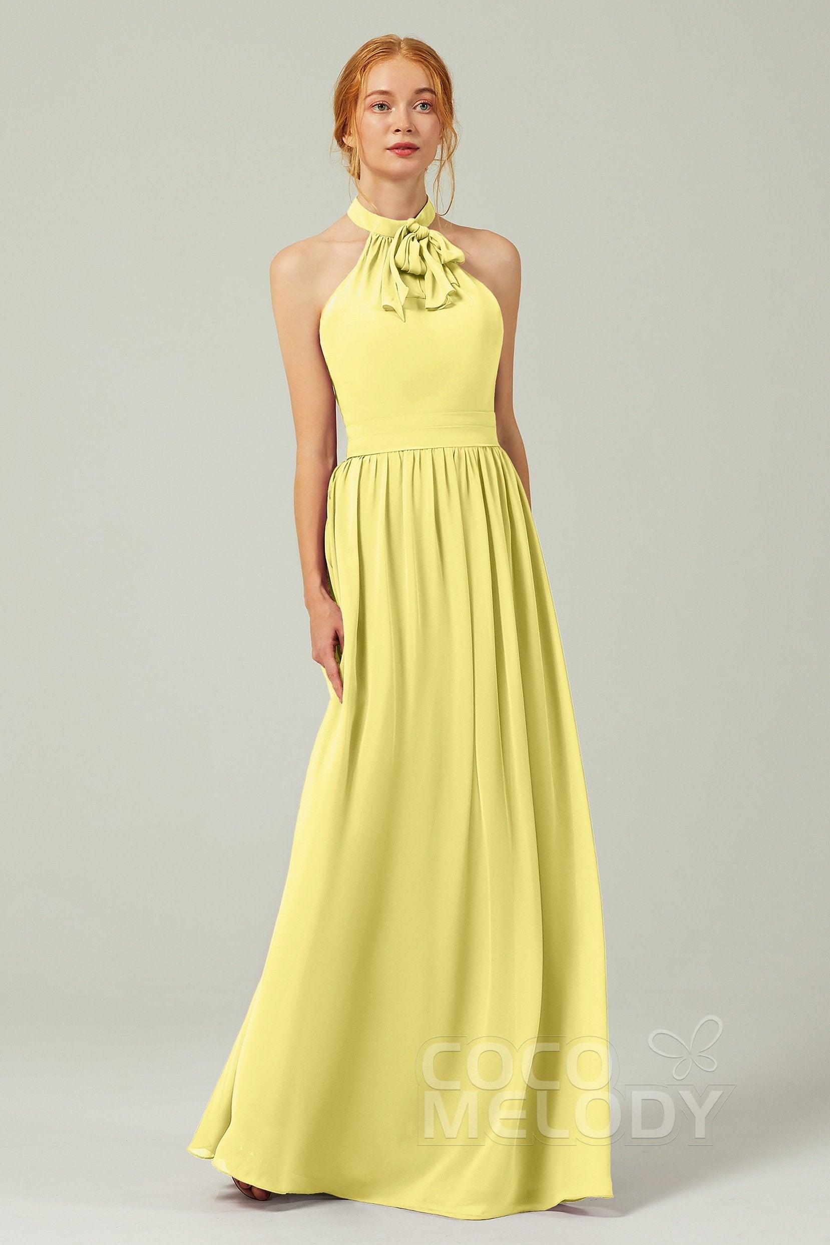 A-Line Floor Length Chiffon Bridesmaid Dress CB0295 - COCOMELODY