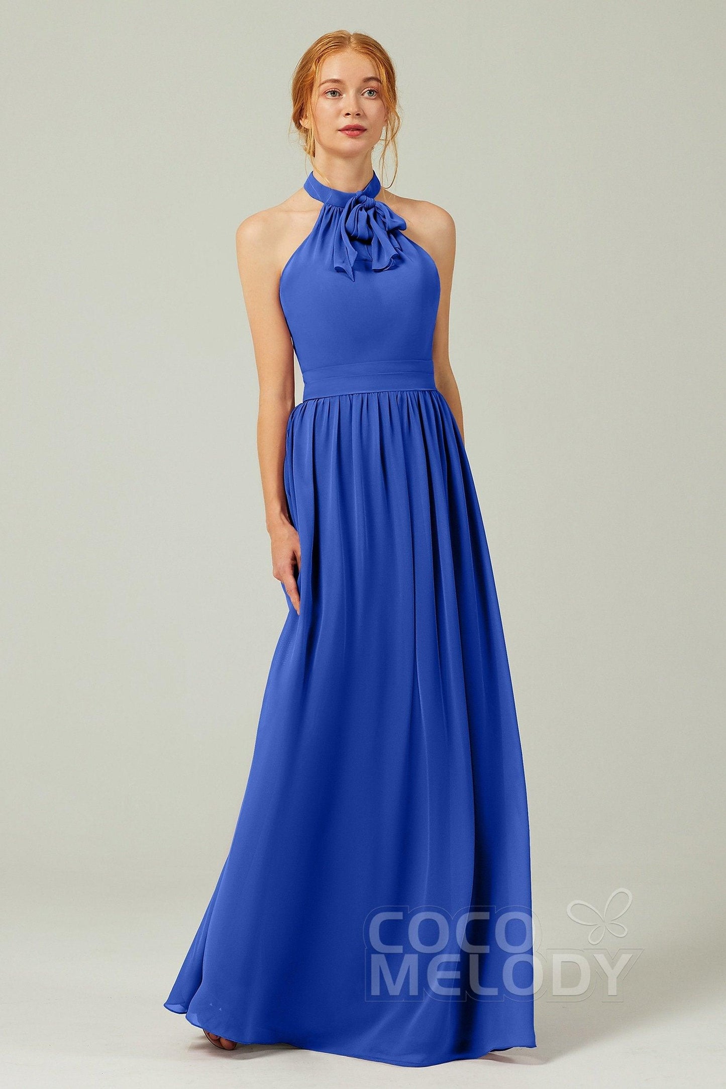 A-Line Floor Length Chiffon Bridesmaid Dress CB0295 - COCOMELODY