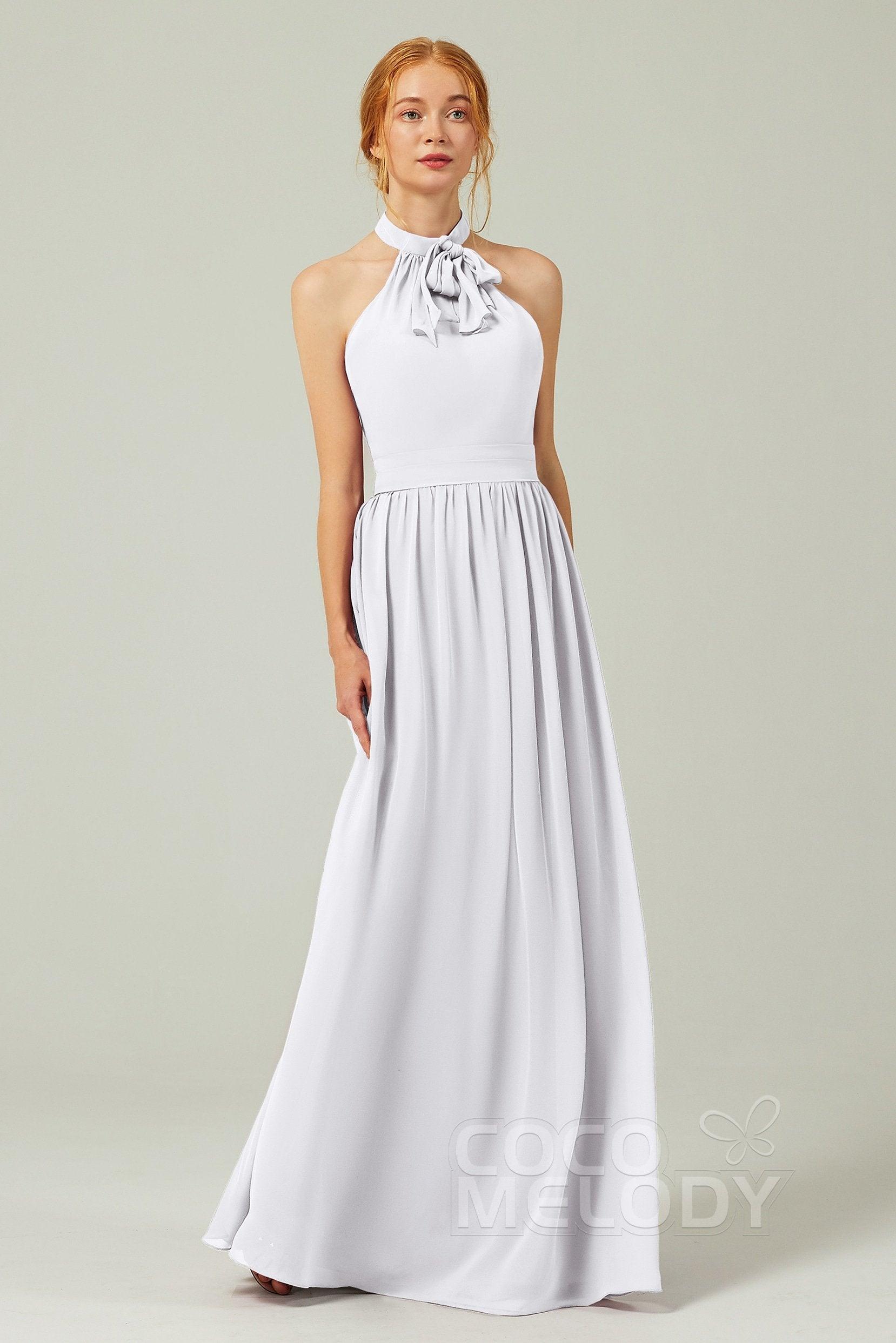 A-Line Floor Length Chiffon Bridesmaid Dress CB0295 - COCOMELODY