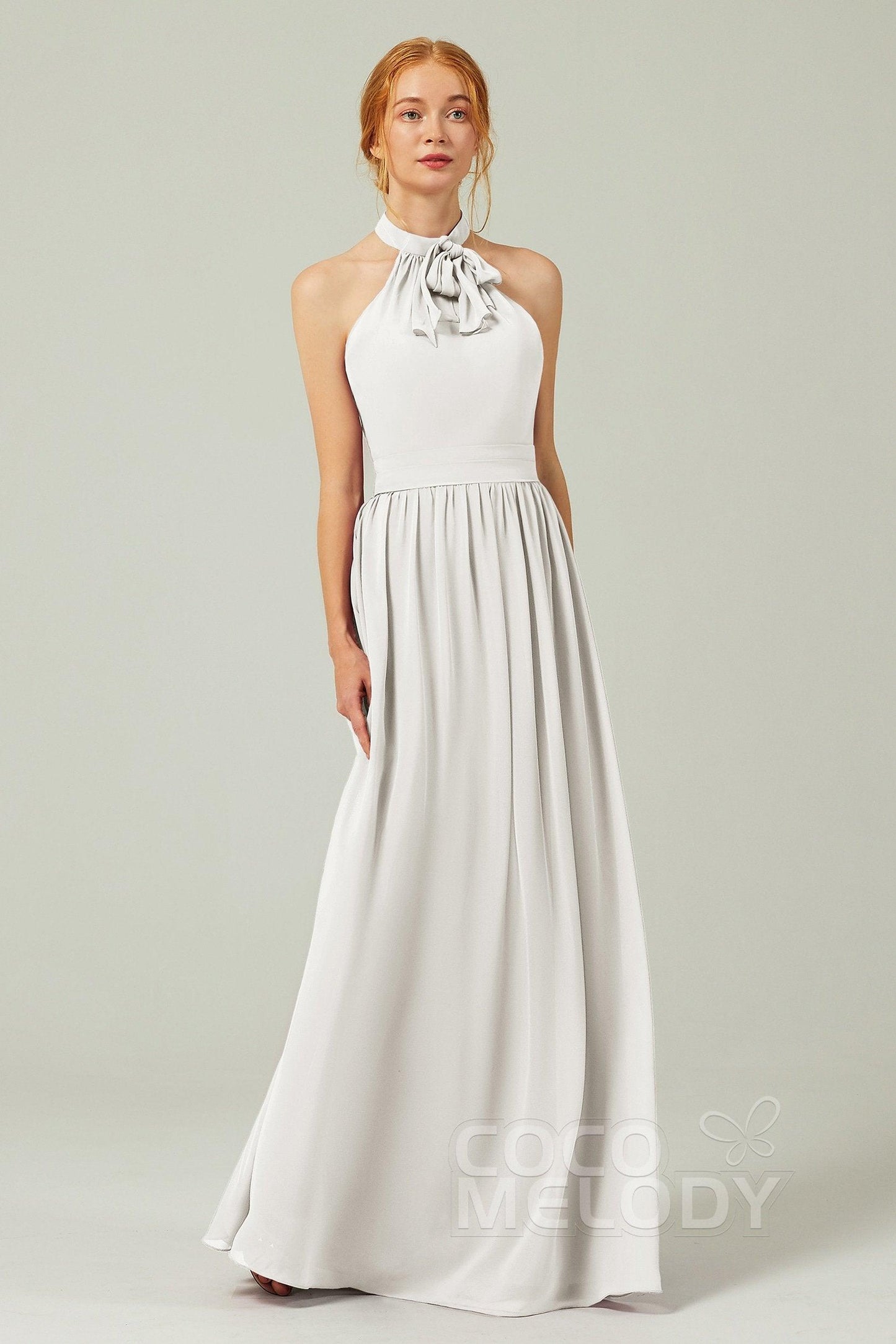 A-Line Floor Length Chiffon Bridesmaid Dress CB0295 - COCOMELODY