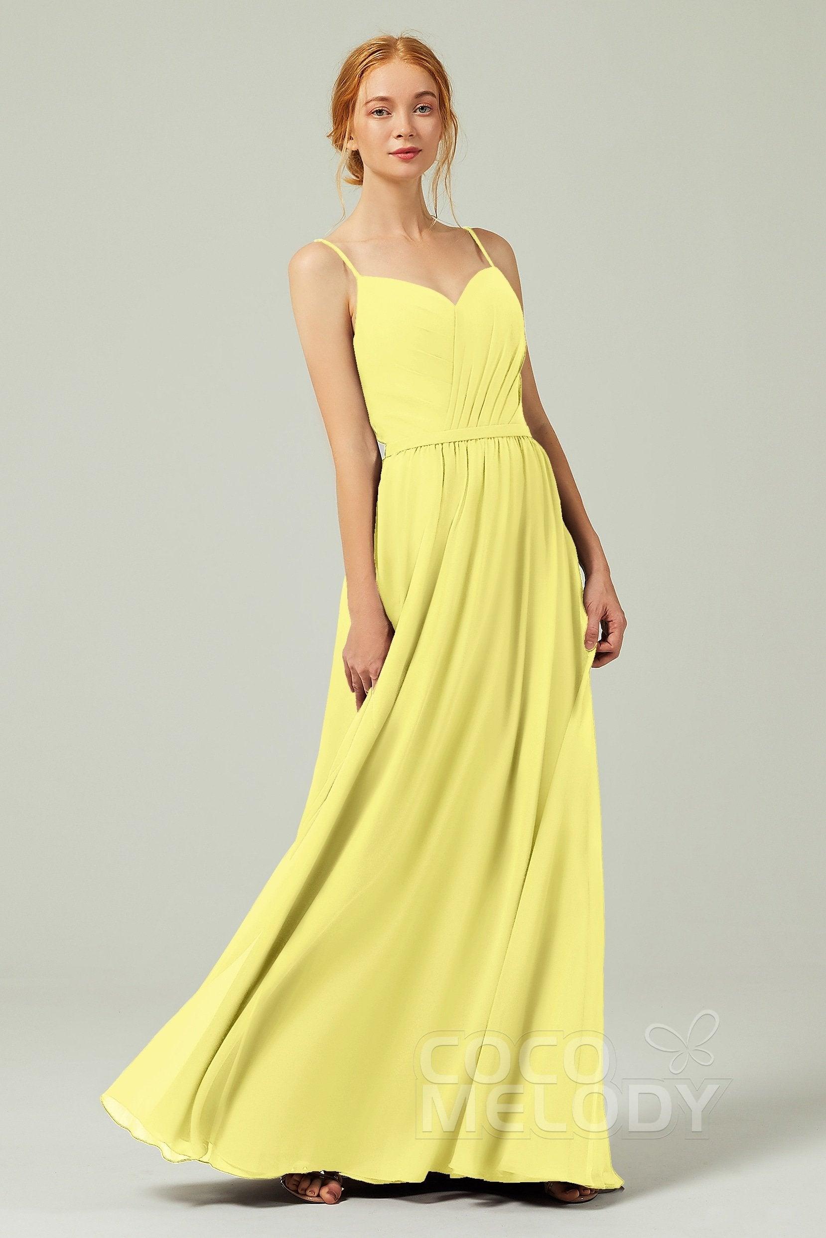 A-Line Floor Length Chiffon Bridesmaid Dress CB0296 - COCOMELODY