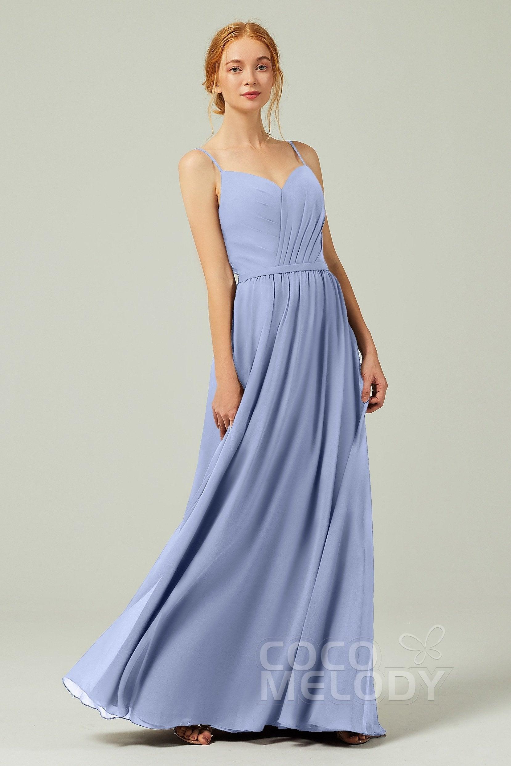 A-Line Floor Length Chiffon Bridesmaid Dress CB0296 - COCOMELODY