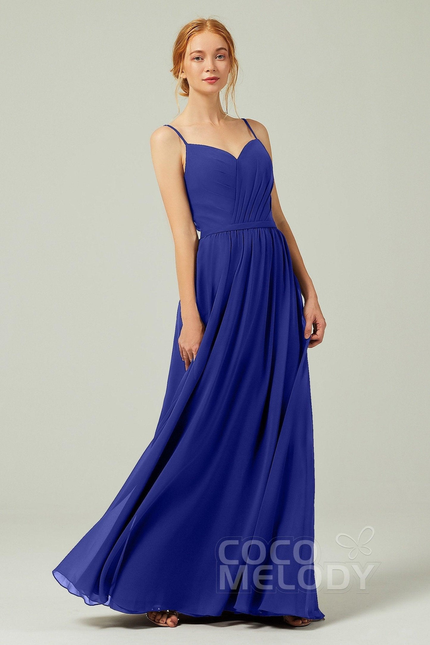 A-Line Floor Length Chiffon Bridesmaid Dress CB0296 - COCOMELODY