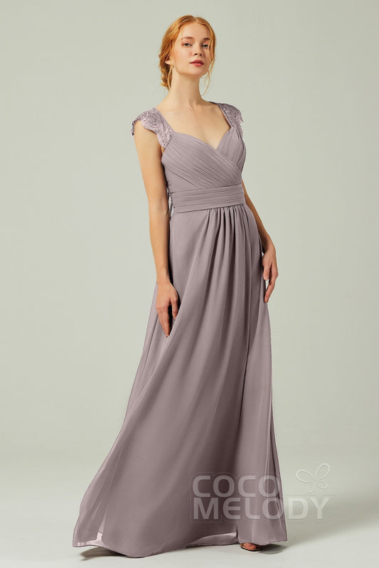 A-Line Floor Length Chiffon Bridesmaid Dress Formal Dresses CB0298