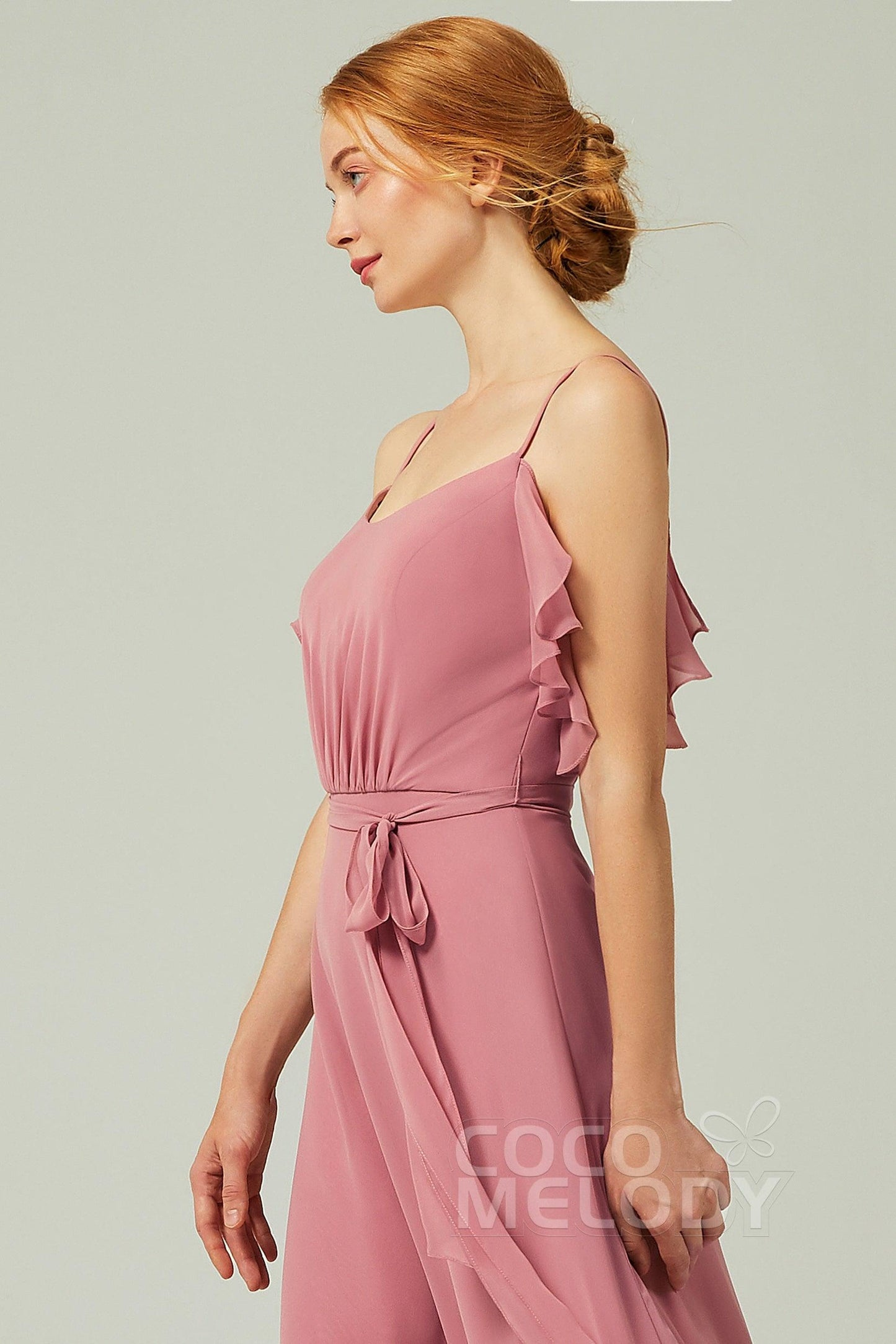 A-Line Floor Length Chiffon Bridesmaid Dress CB0299 - COCOMELODY
