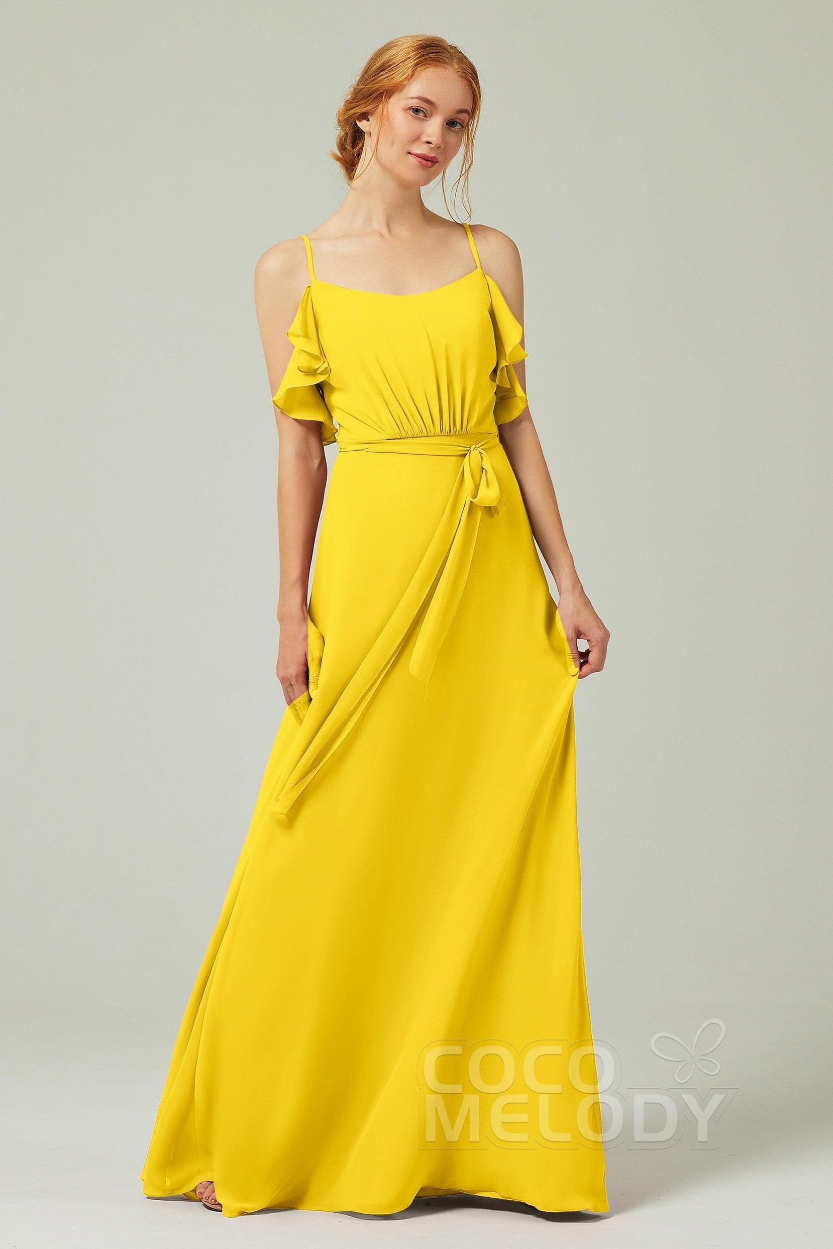A-Line Floor Length Chiffon Bridesmaid Dress CB0299 - COCOMELODY