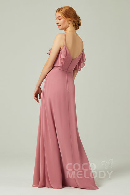 A-Line Floor Length Chiffon Bridesmaid Dress CB0299