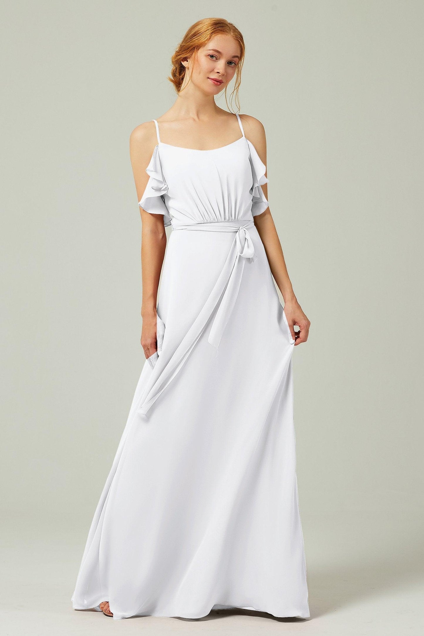 A-Line Floor Length Chiffon Bridesmaid Dress CB0299 - COCOMELODY