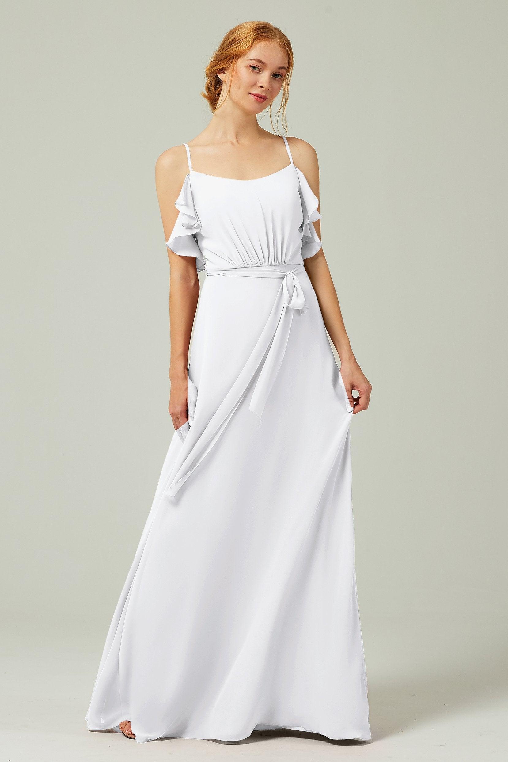 A-Line Floor Length Chiffon Bridesmaid Dress CB0299 - COCOMELODY