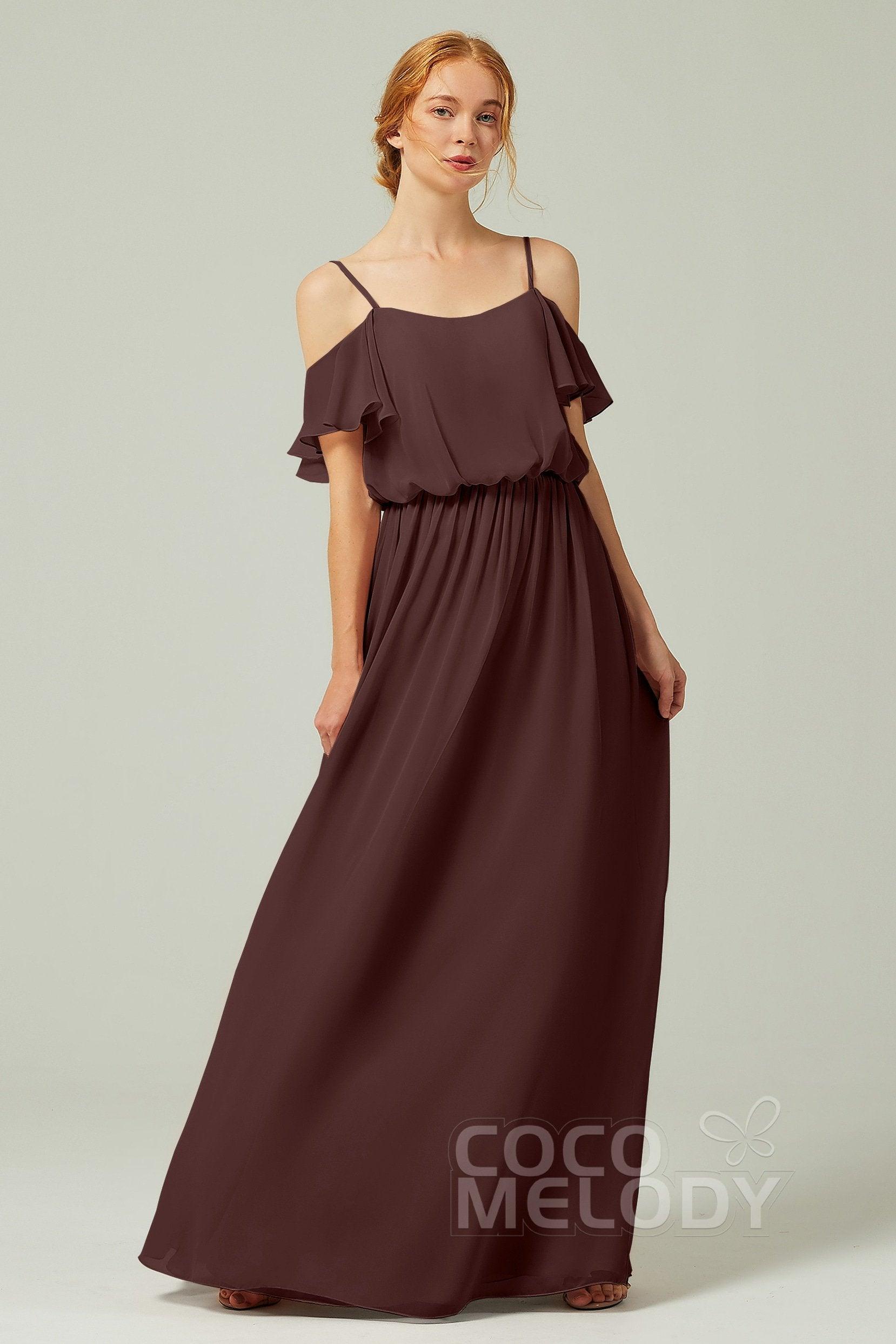 A-Line Floor Length Chiffon Bridesmaid Dress CB0300 - COCOMELODY