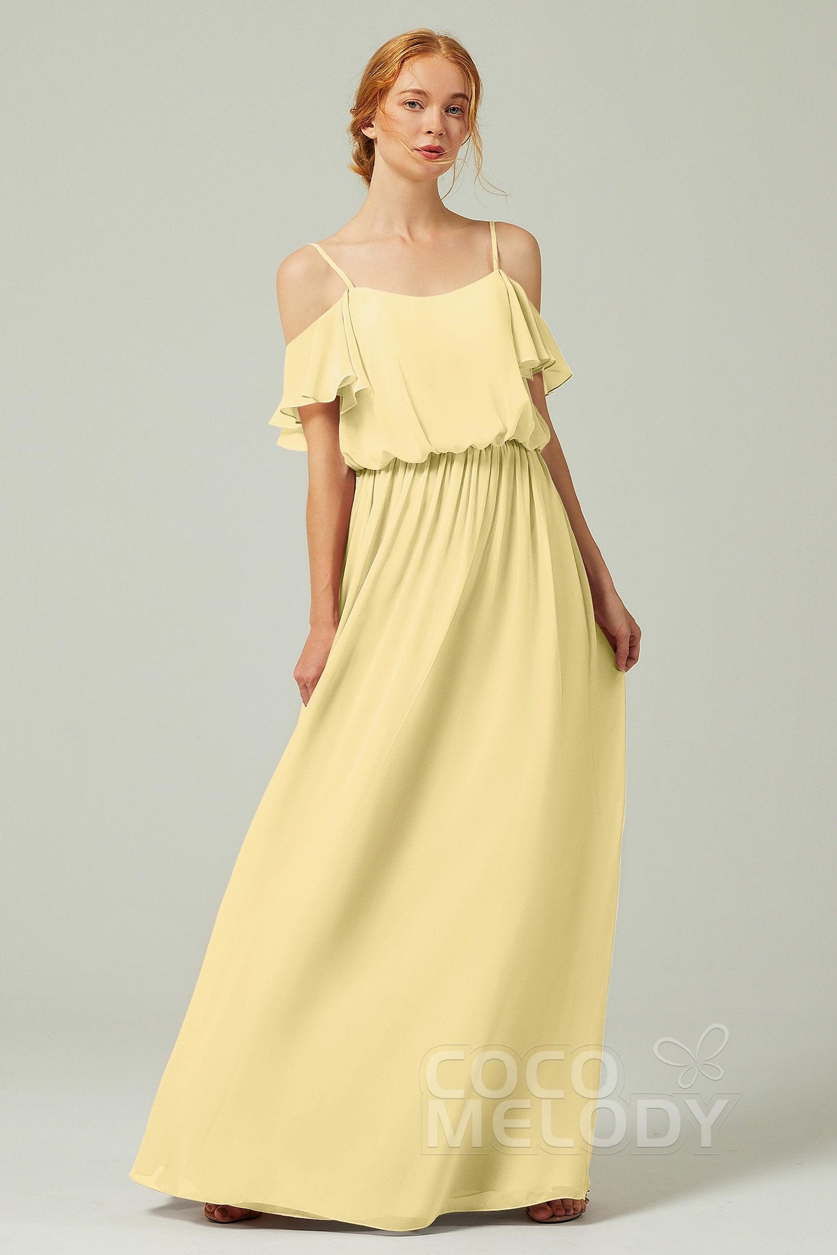 A-Line Floor Length Chiffon Bridesmaid Dress CB0300 - COCOMELODY