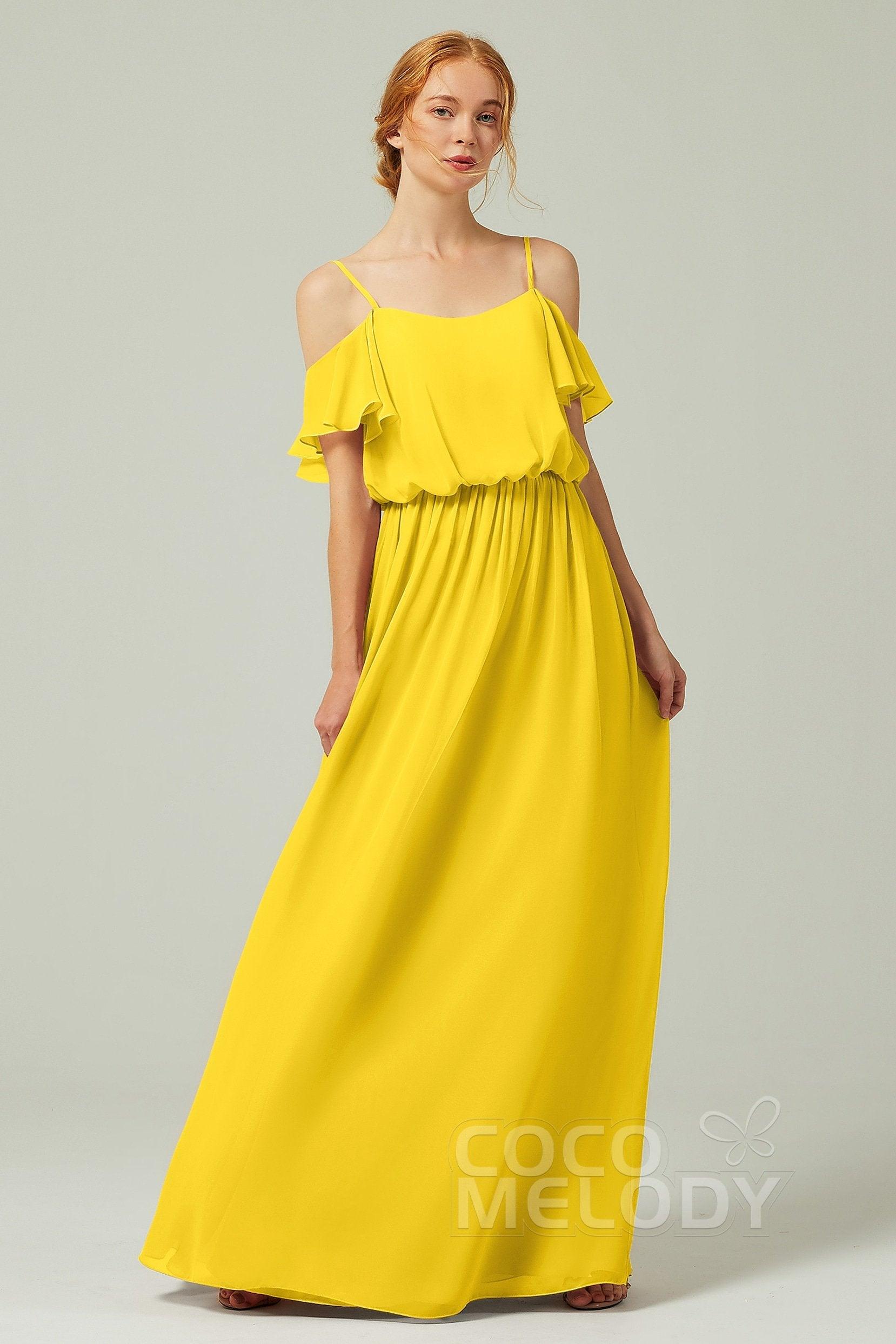 A-Line Floor Length Chiffon Bridesmaid Dress CB0300 - COCOMELODY