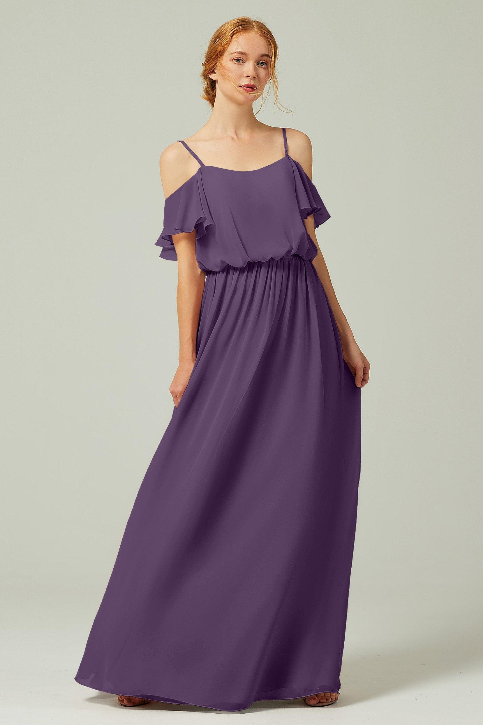 A-Line Floor Length Chiffon Bridesmaid Dress CB0300 - COCOMELODY
