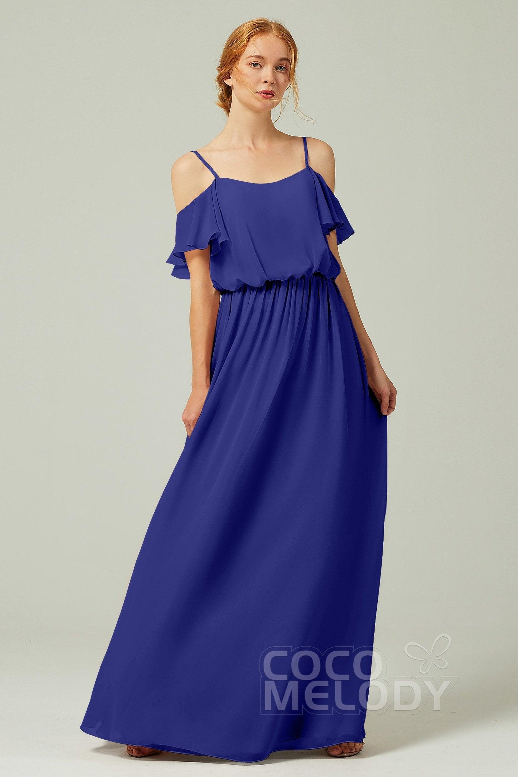 A-Line Floor Length Chiffon Bridesmaid Dress CB0300 - COCOMELODY
