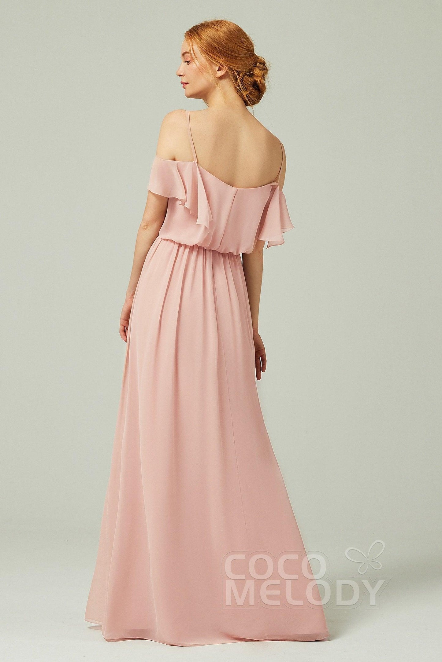 A-Line Floor Length Chiffon Bridesmaid Dress CB0300 - COCOMELODY