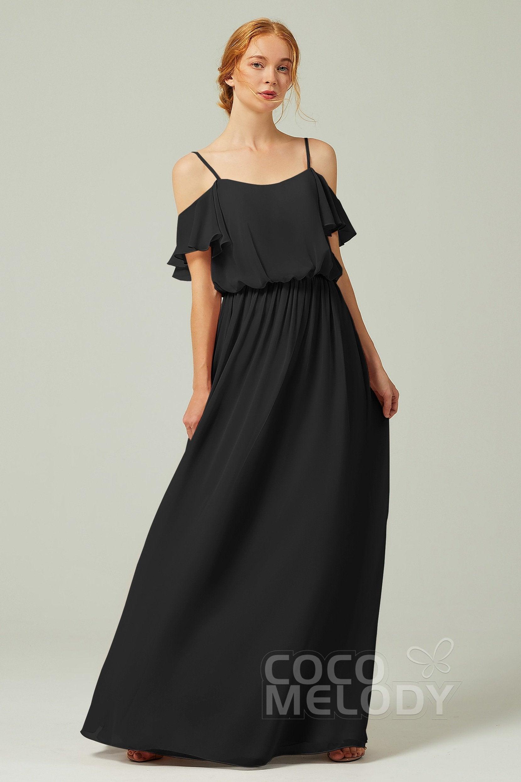 A-Line Floor Length Chiffon Bridesmaid Dress CB0300 - COCOMELODY