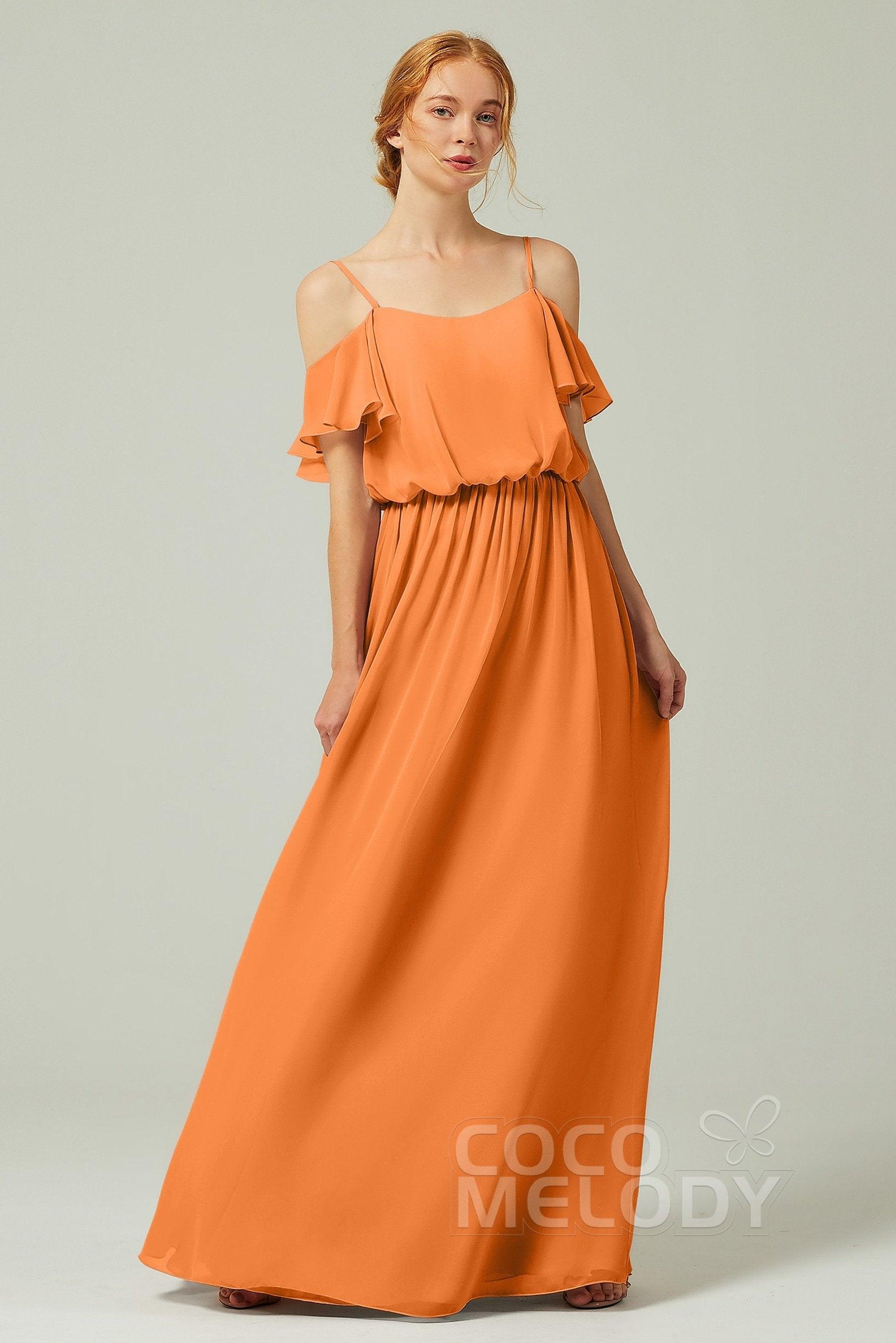 A-Line Floor Length Chiffon Bridesmaid Dress CB0300 - COCOMELODY