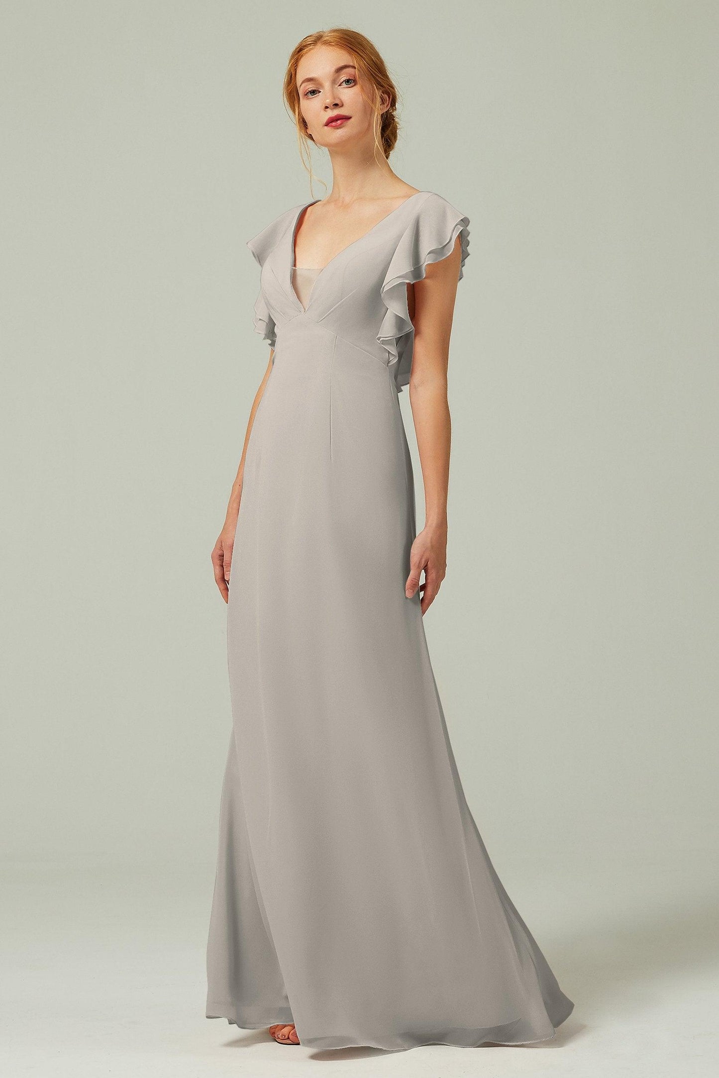 Sheath-Column Floor Length Chiffon Bridesmaid Dress CB0304 - COCOMELODY