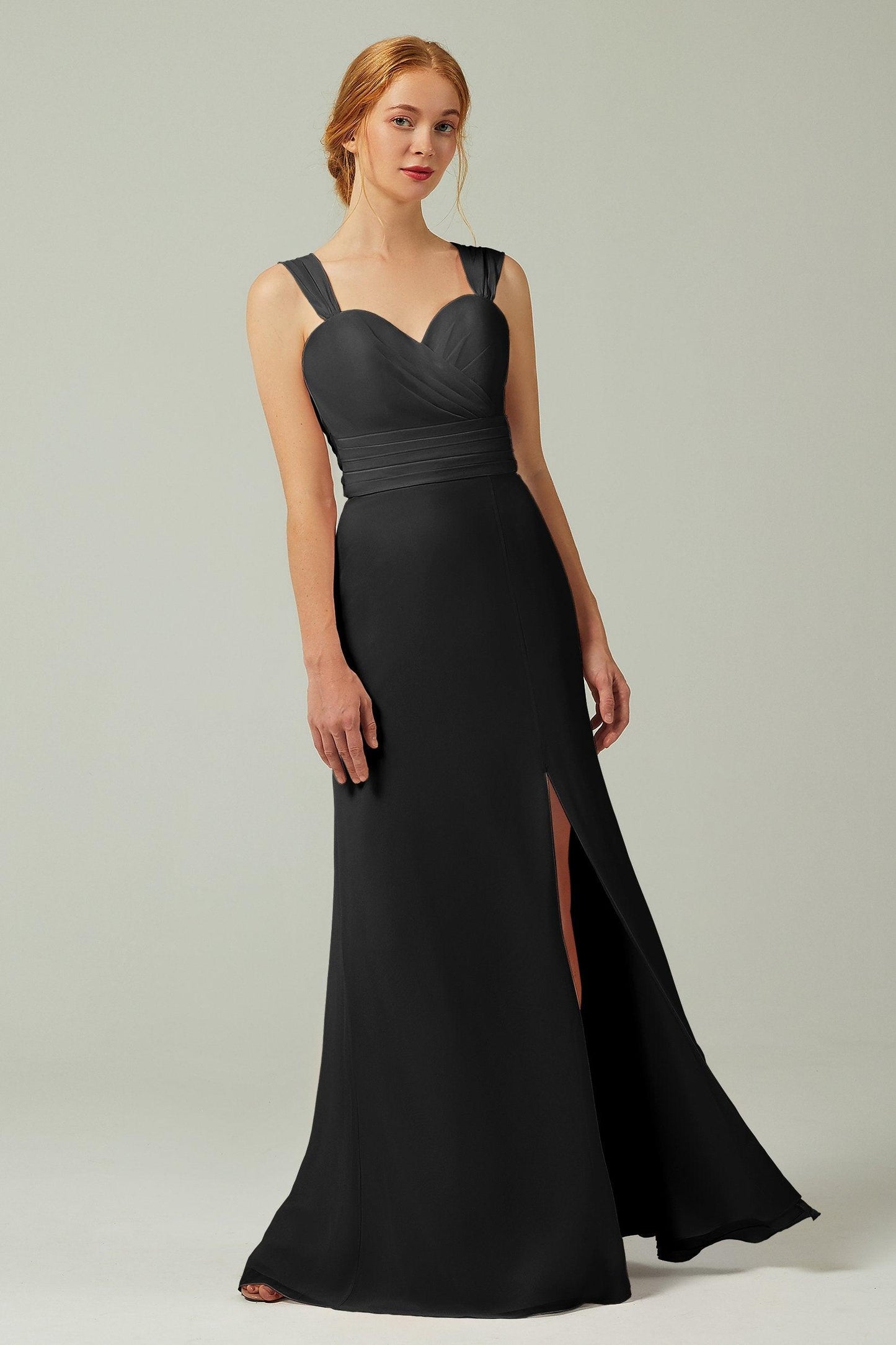 Sheath-Column Floor Length Chiffon Bridesmaid Dress CB0305 - COCOMELODY