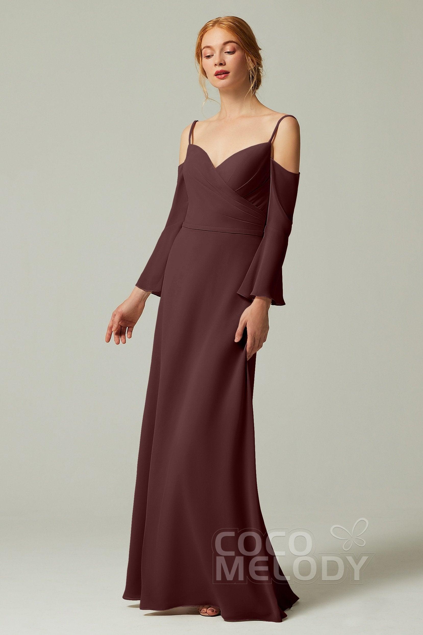 A-Line Floor Length Chiffon Bridesmaid Dress CB0307 - COCOMELODY
