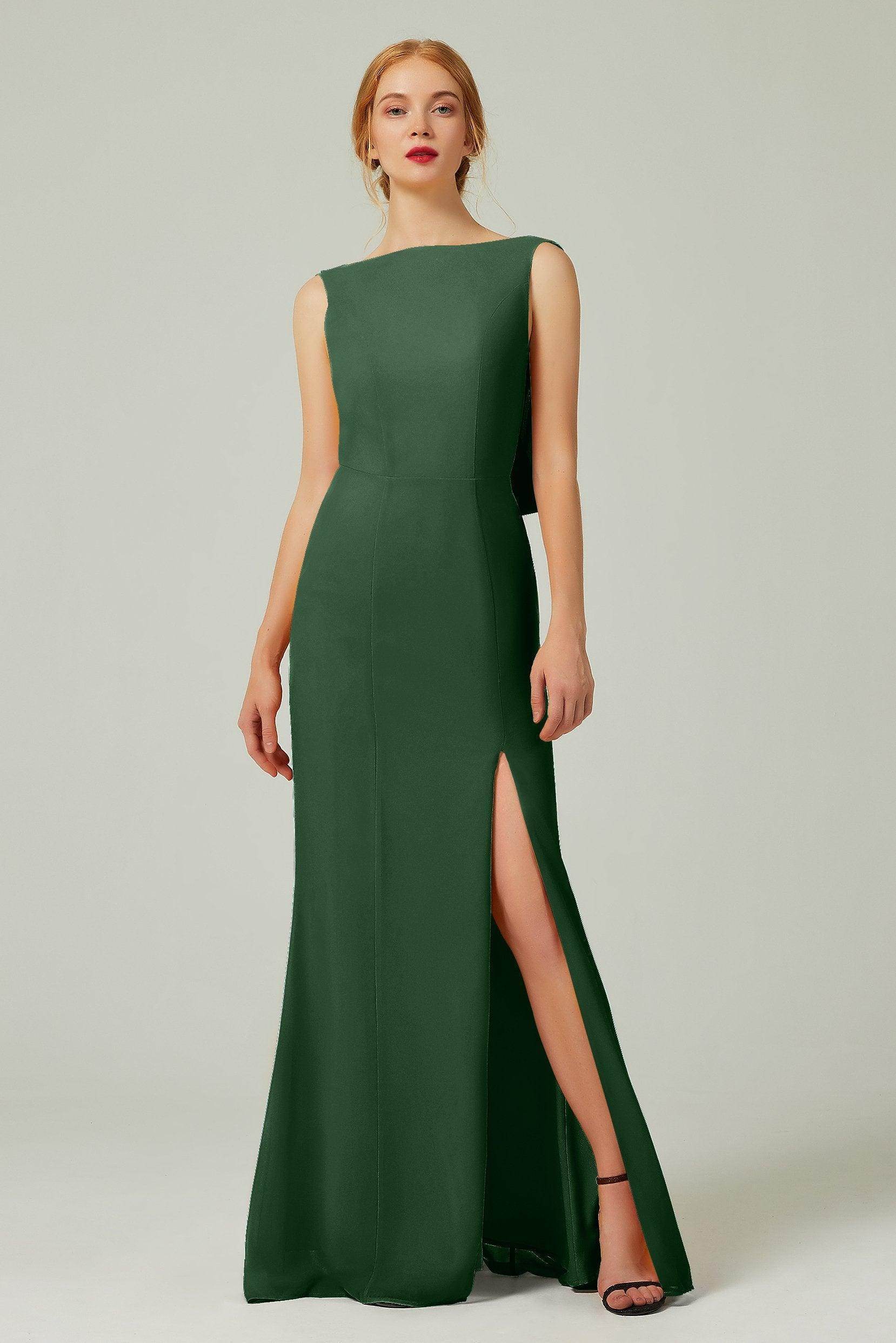 Sheath-Column Sweep-Brush Chiffon Bridesmaid Dress Formal Dresses CB0310PS - COCOMELODY