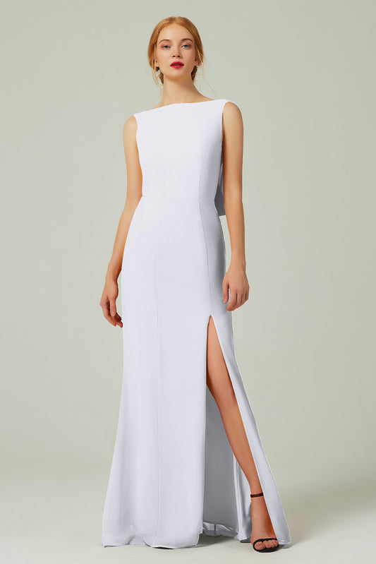 Sheath-Column Sweep-Brush Chiffon Bridesmaid Dress Formal Dresses CB0310