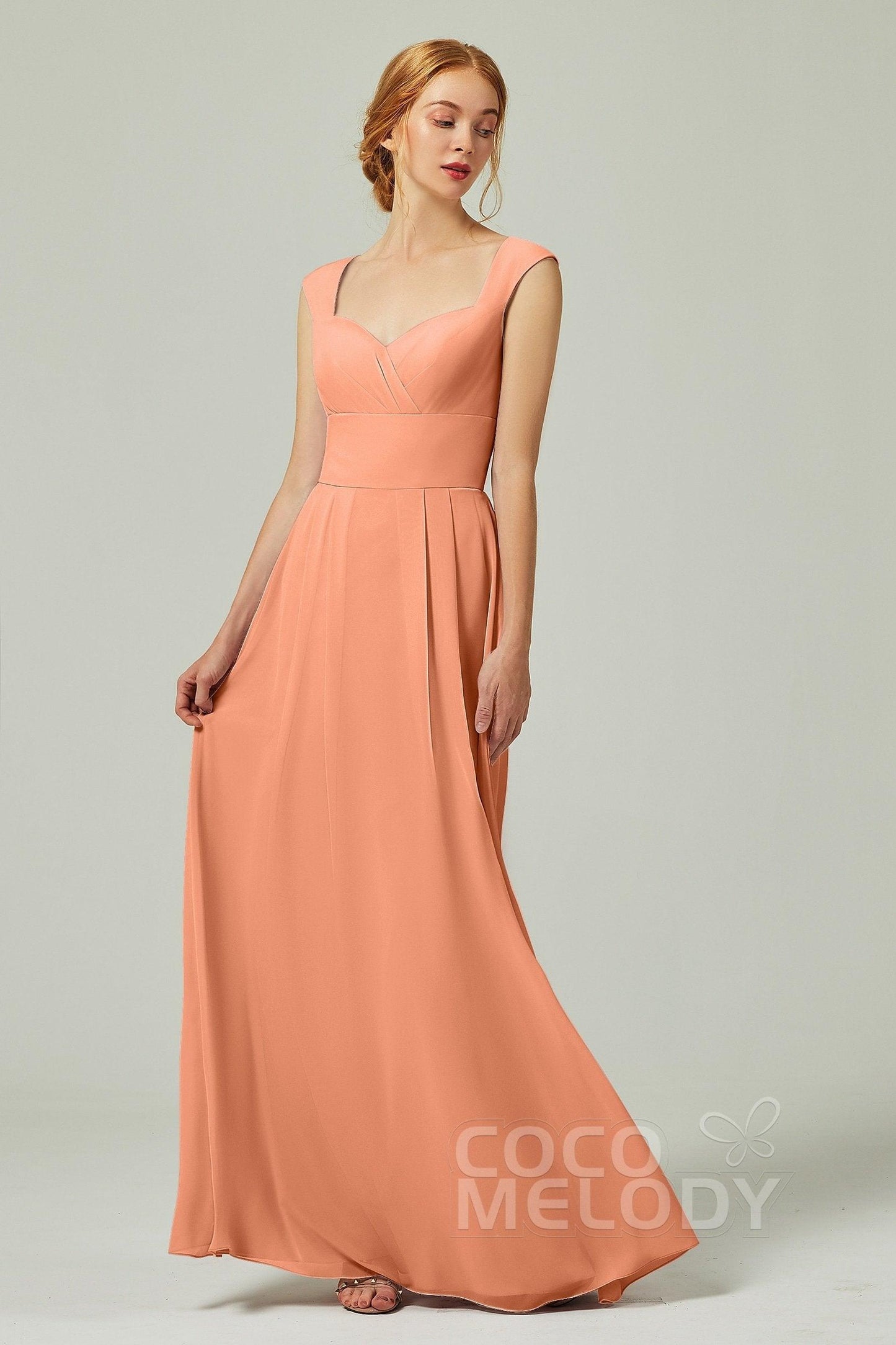 A-Line Floor Length Chiffon Bridesmaid Dress CB0315