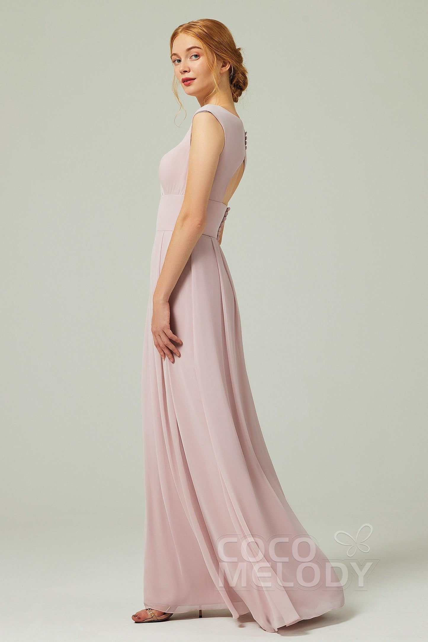 A-Line Floor Length Chiffon Bridesmaid Dress CB0315