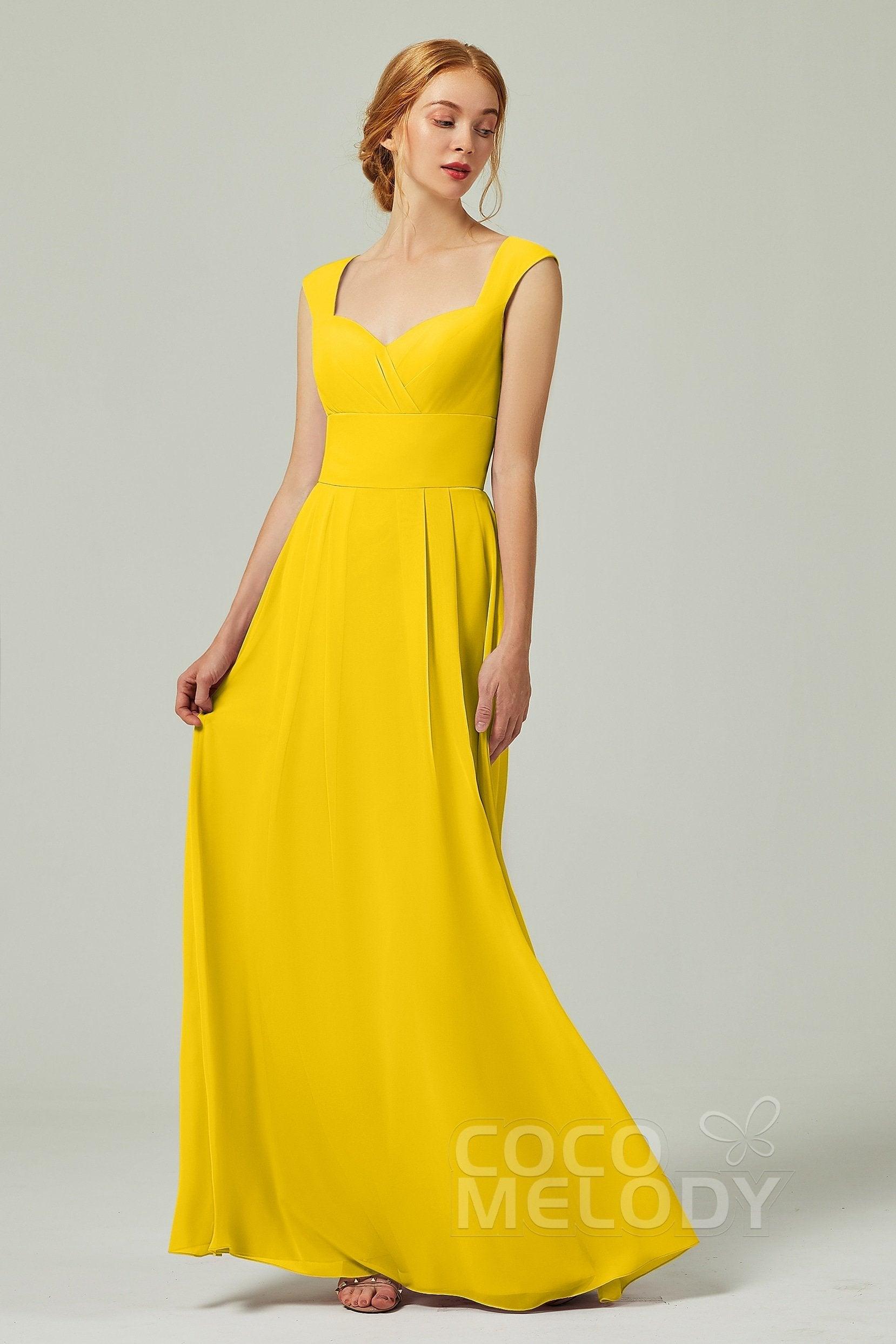 A-Line Floor Length Chiffon Bridesmaid Dress CB0315 - COCOMELODY