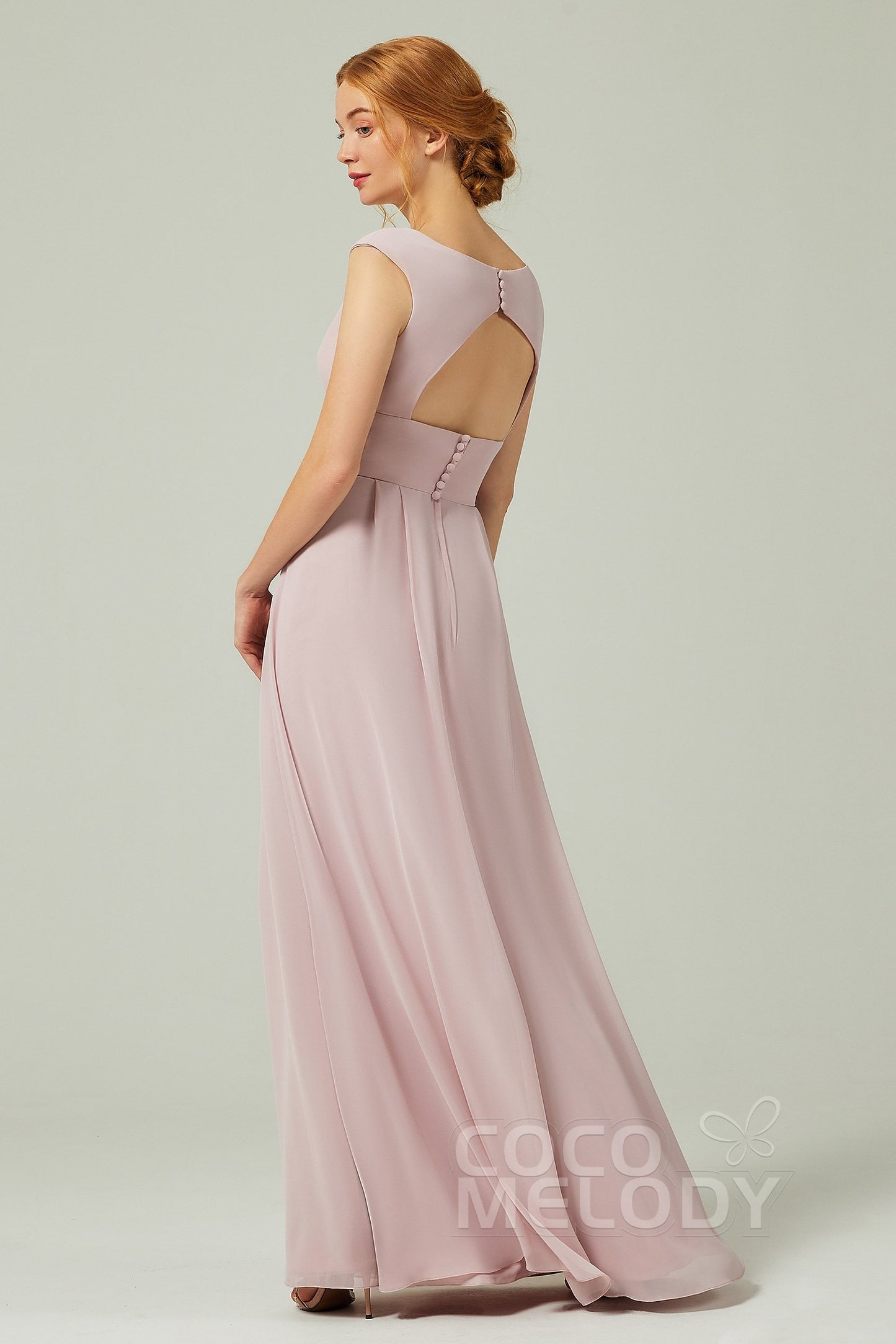 A-Line Floor Length Chiffon Bridesmaid Dress CB0315