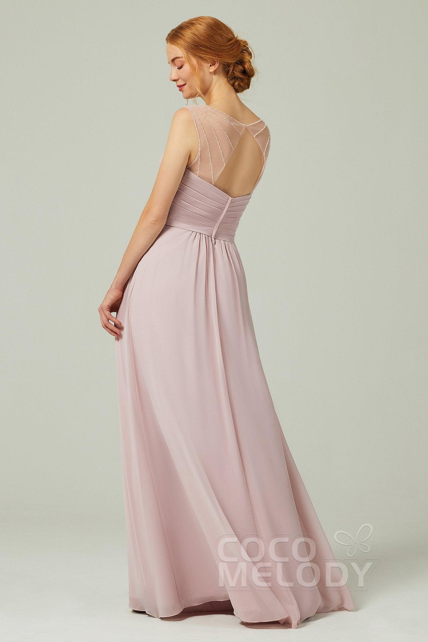 A-Line Floor Length Chiffon Bridesmaid Dress CB0316