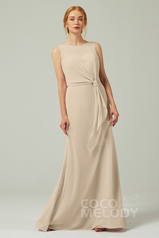 A-Line Floor Length Chiffon Bridesmaid Dress CB0317